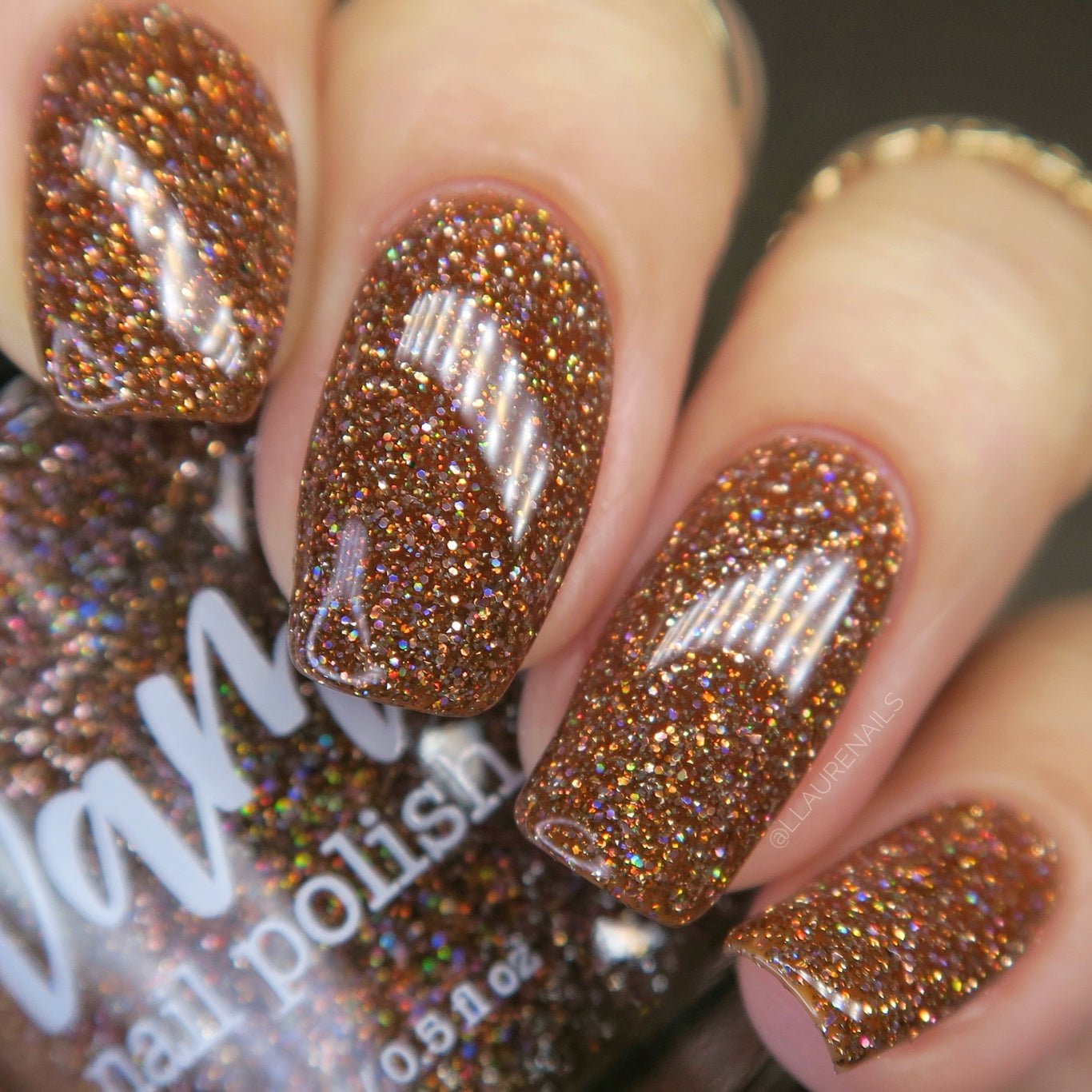 The Stakes Are Deadly - Burnt Orange Reflective Glitter Nail Polish - Bitten Collection - Dam Nail Polish