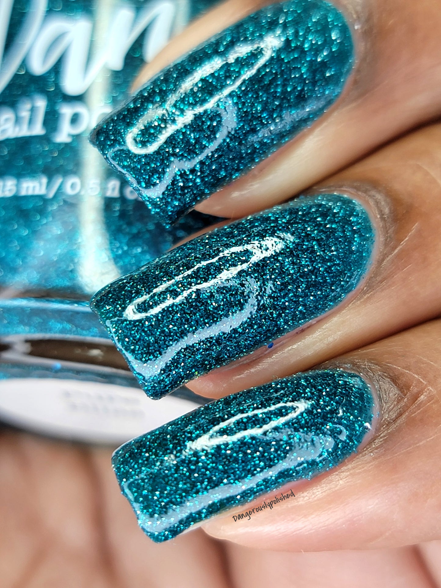 Pure Bliss - Teal Reflective Glitter Nail Polish - Dam