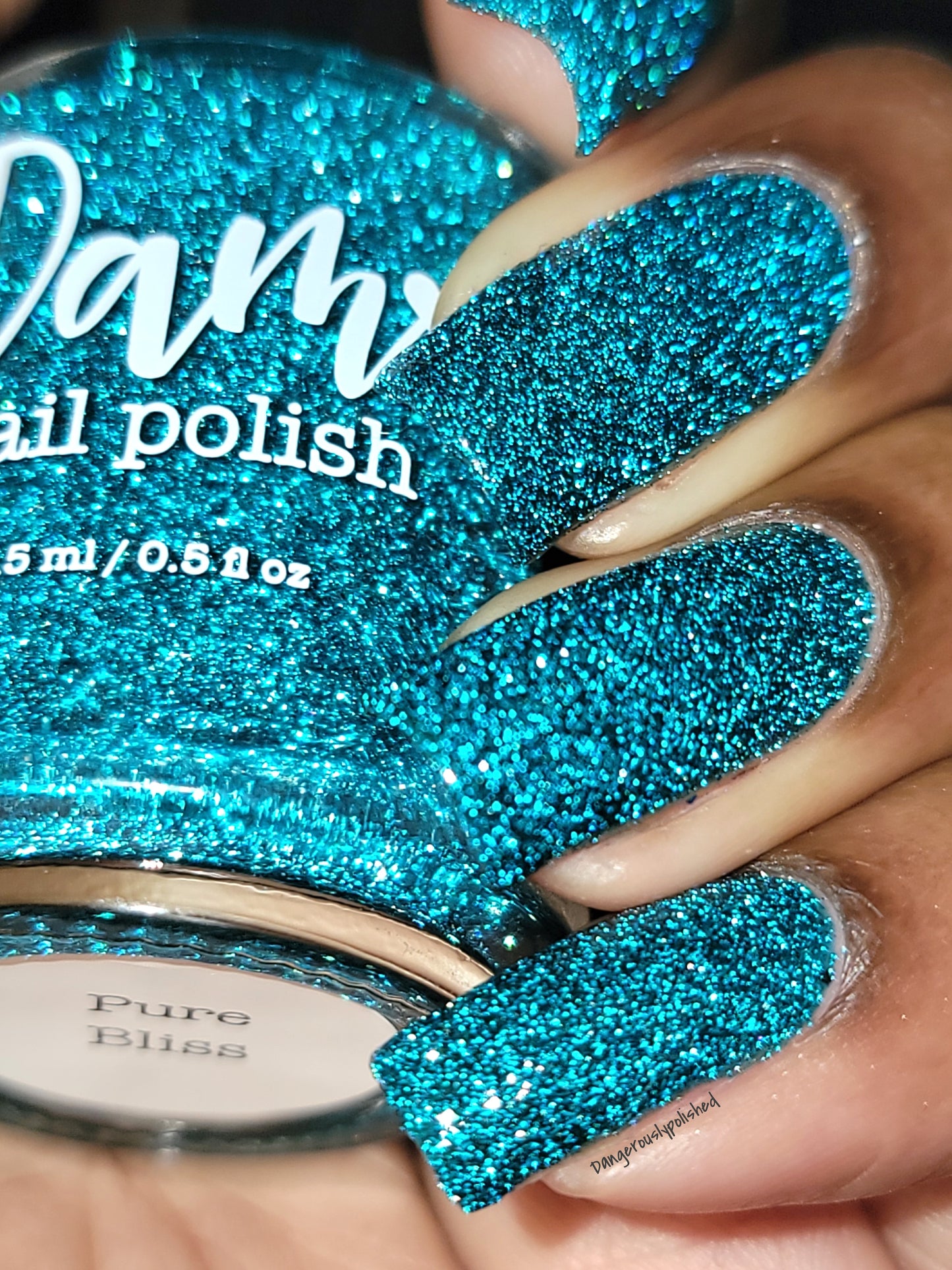 Pure Bliss - Teal Reflective Glitter Nail Polish - Dam
