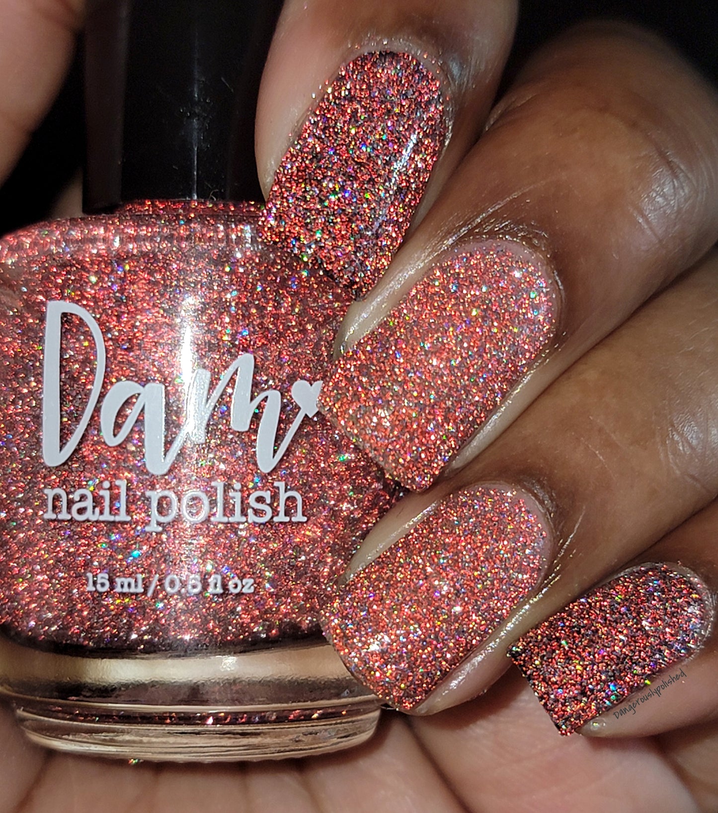 Queen of Hearts - Red Reflective Glitter Nail Polish - Dam