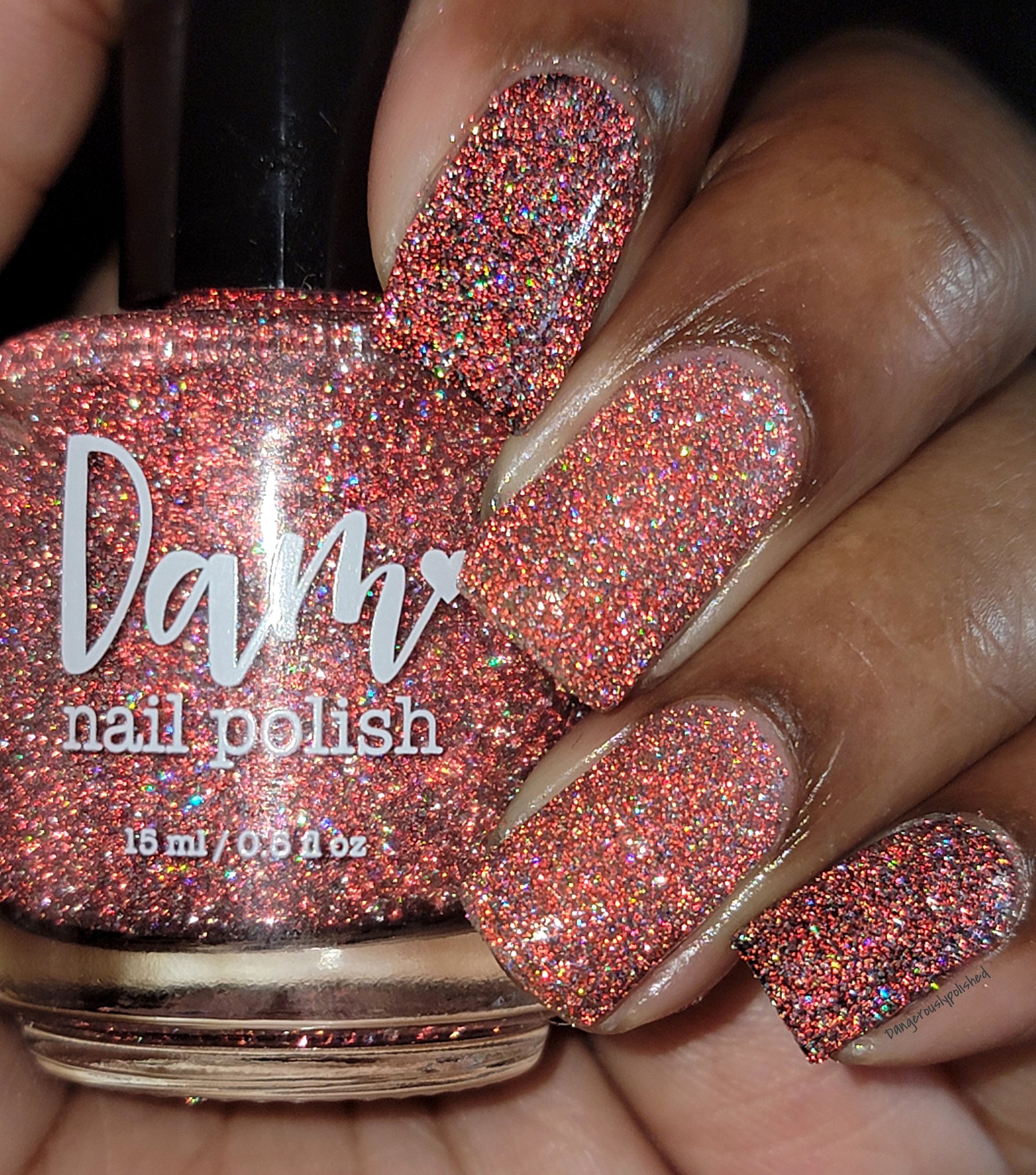 Queen of Hearts - Red Reflective Glitter Nail Polish - Dam