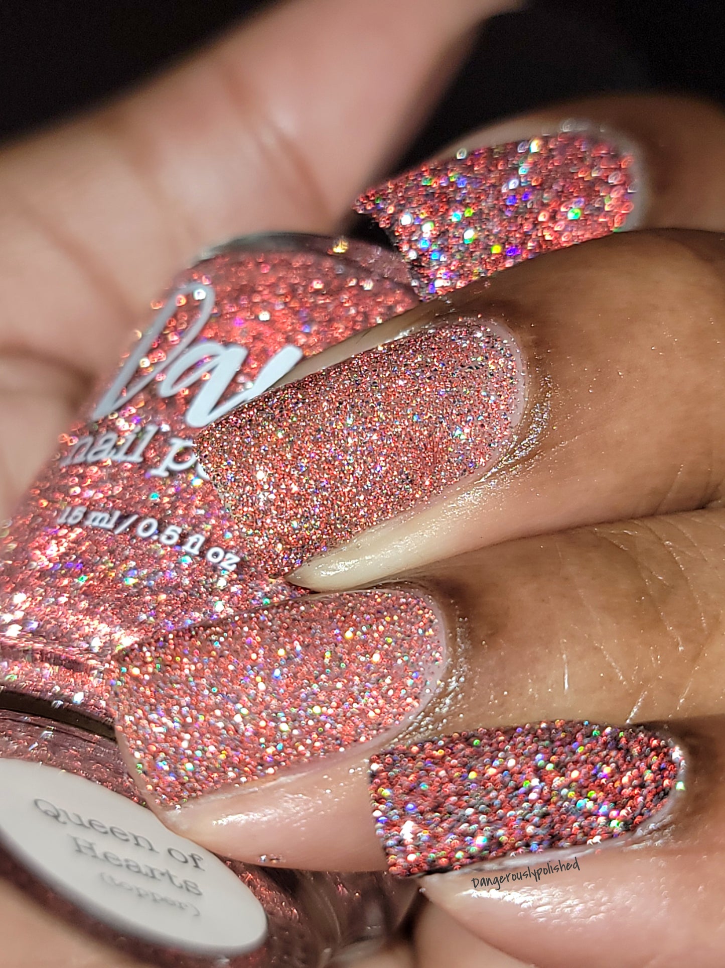 Queen of Hearts - Red Reflective Glitter Nail Polish - Dam