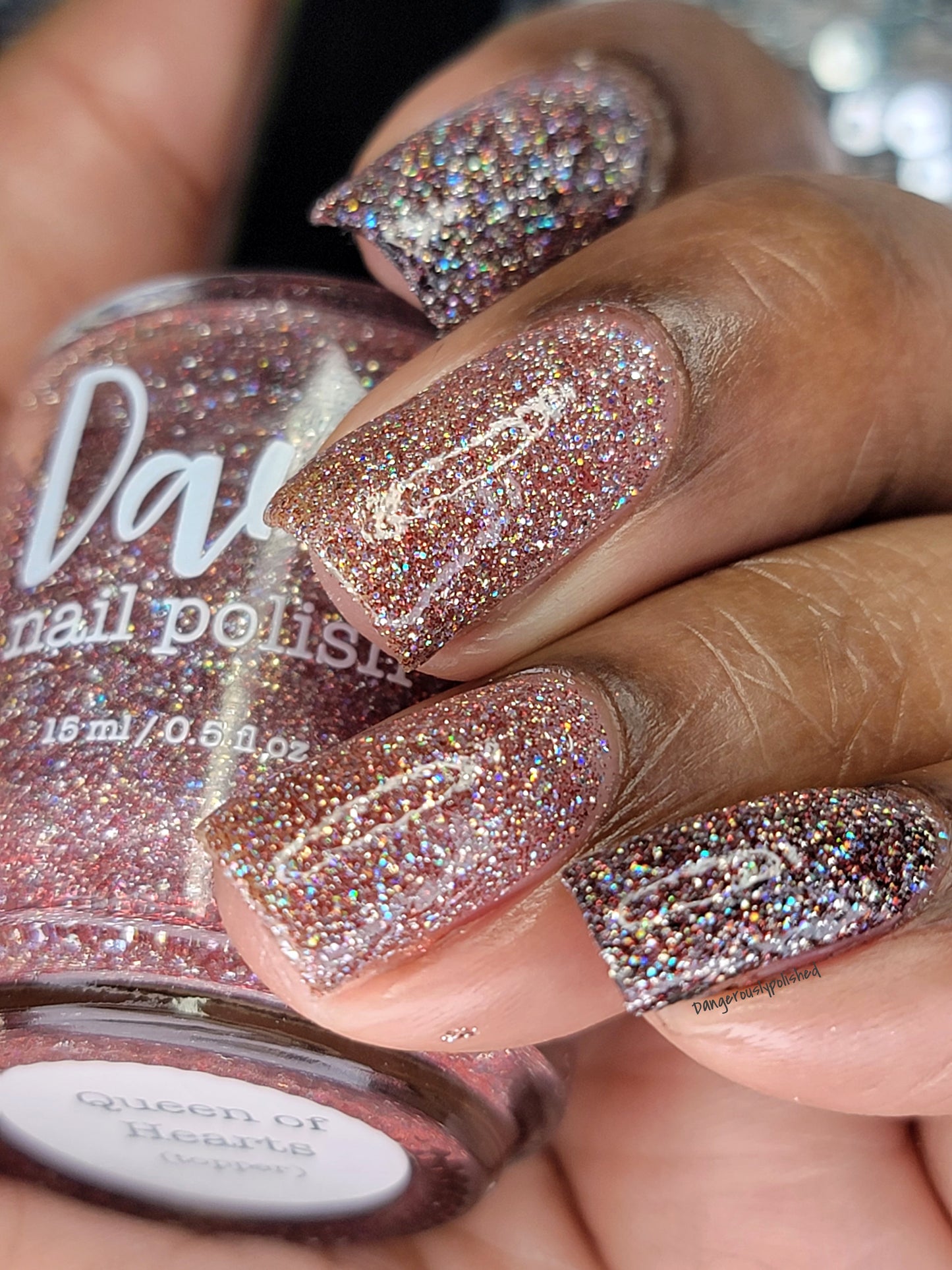 Queen of Hearts - Red Reflective Glitter Nail Polish - Dam