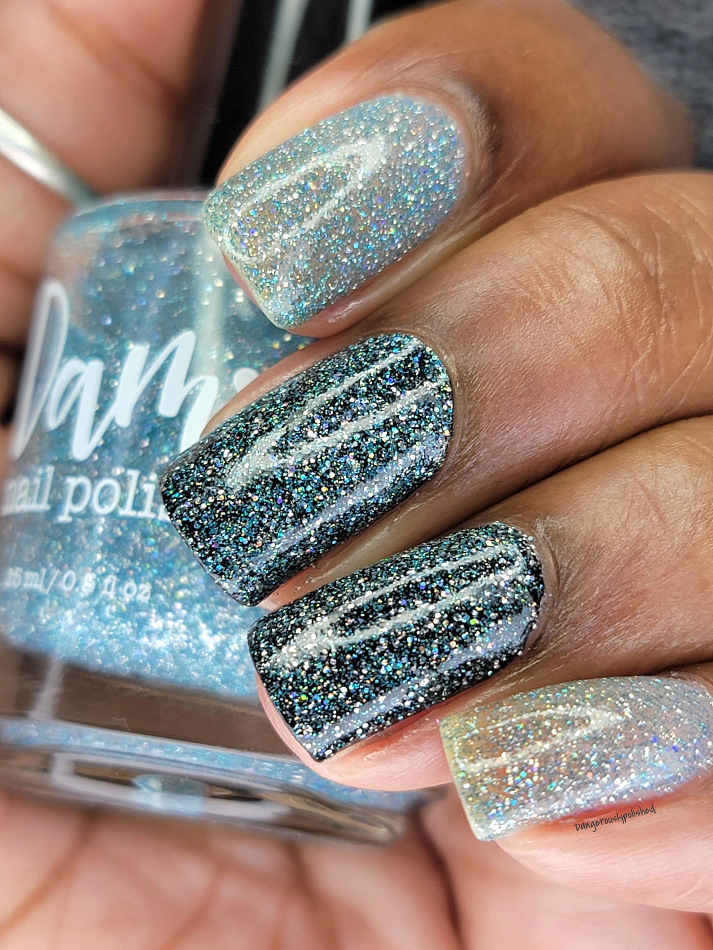 Joker - Light Blue Holographic Reflective Glitter Nail Polish - Dam