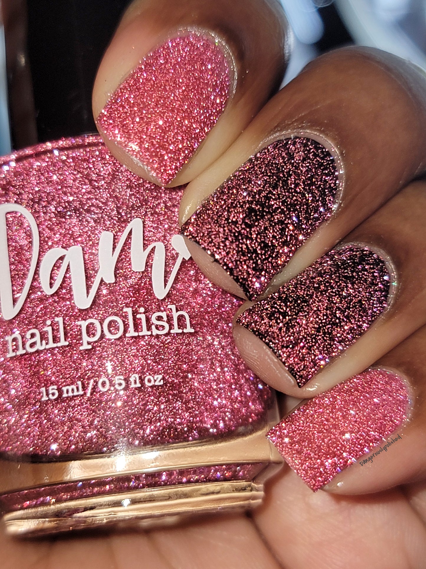 Pure Love - Pink Reflective Glitter Nail Polish - Dam