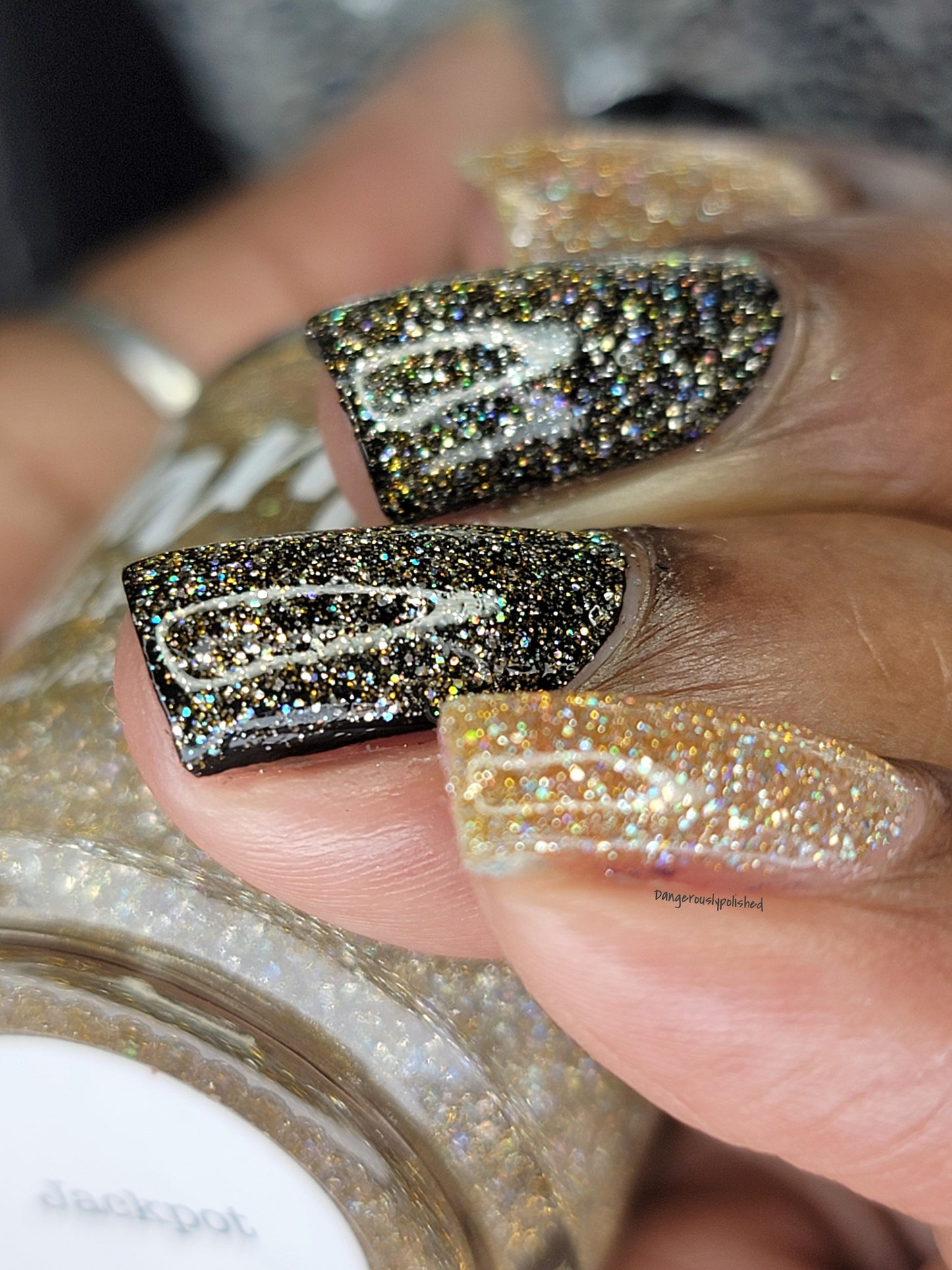 Jackpot - Gold Holographic Reflective Glitter Nail Polish - Dam
