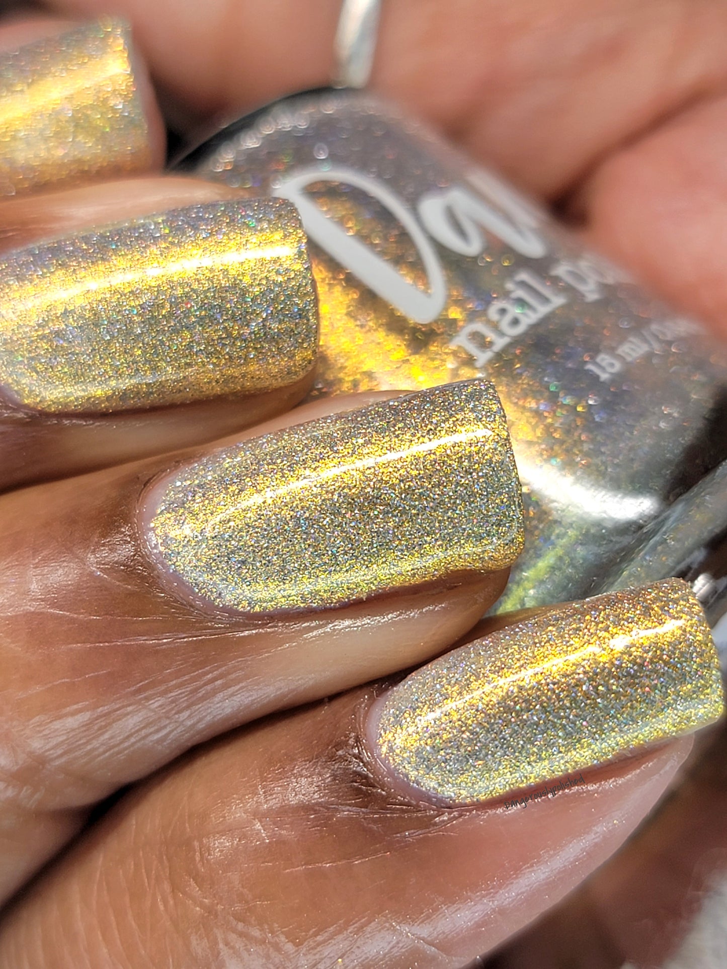 Take That Risk - Yellow Gold Shimmer - Silver Reflective Glitter Nail Polish - Life is Short Collection