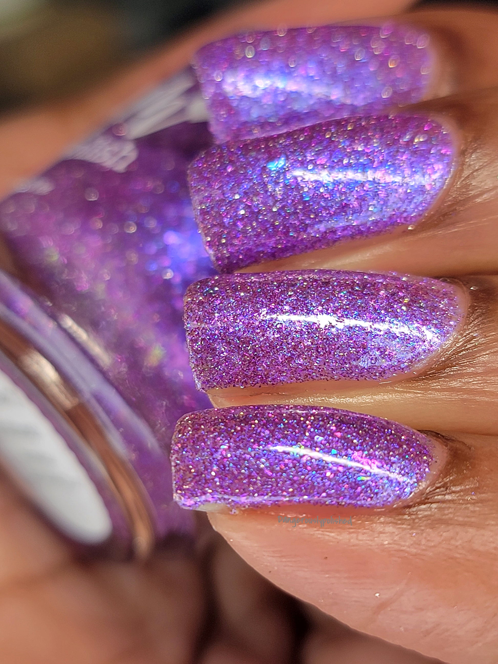 No Shady Business - Purple Flakie Nail Polish - Purple Reflective Nail Polish - Glitter Nail Polish - Aquarius Birthday Duo - Dam Nail Polish