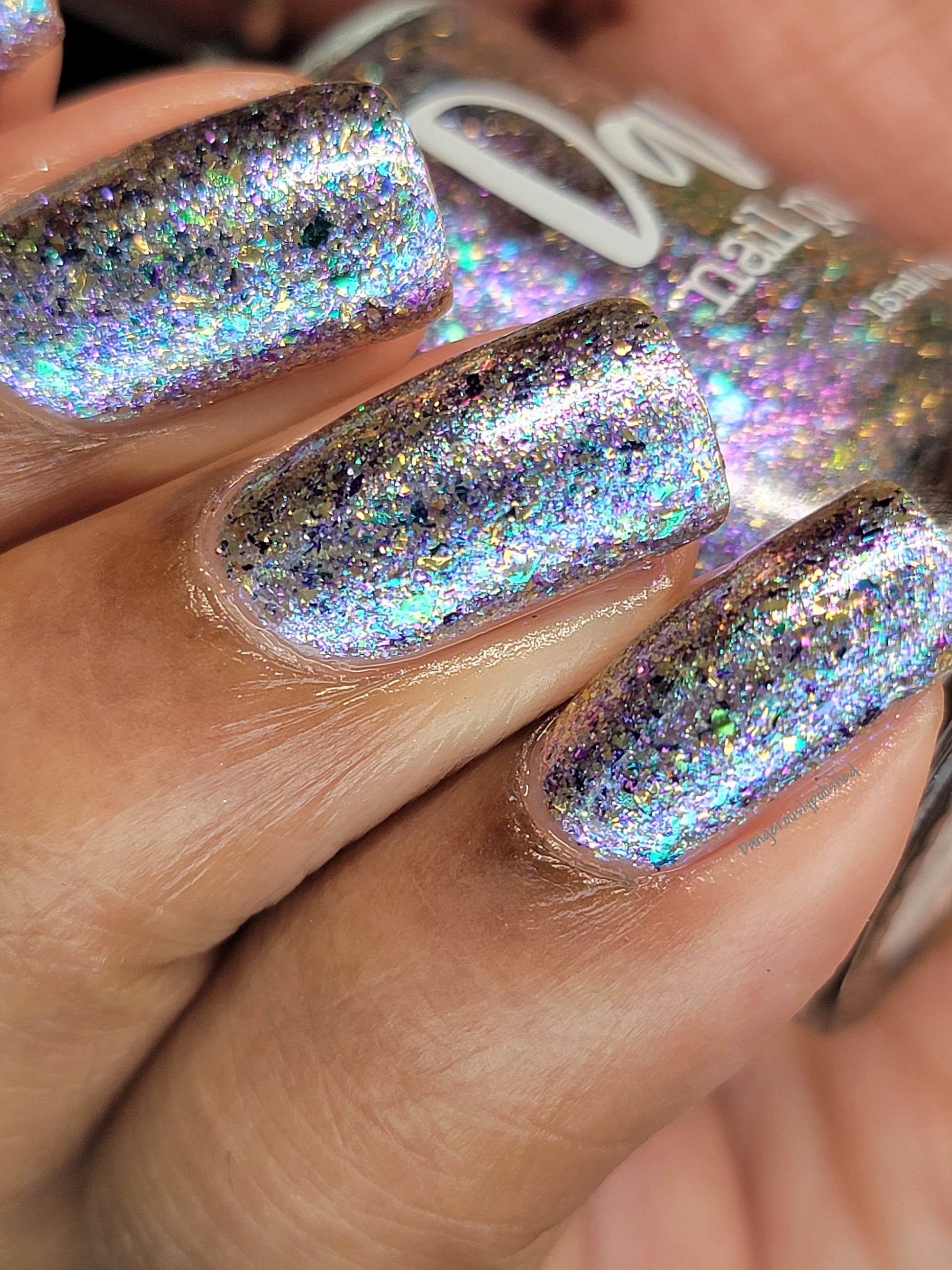 I ♥️ U 1,000 - Flakie Nail Polish - Facebook Fans Custom - Dam Nail Polish