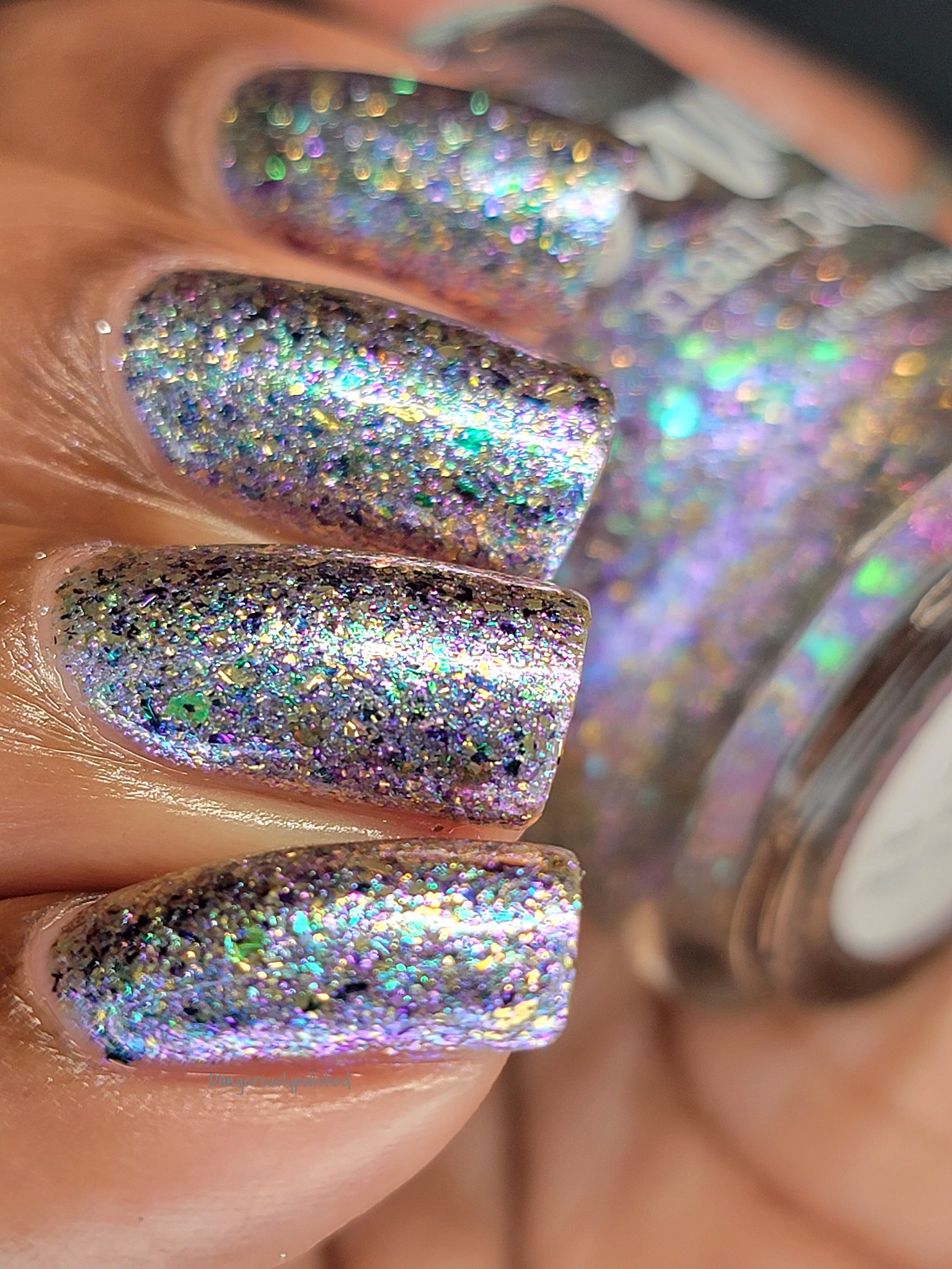 I ♥️ U 1,000 - Flakie Nail Polish - Facebook Fans Custom - Dam Nail Polish