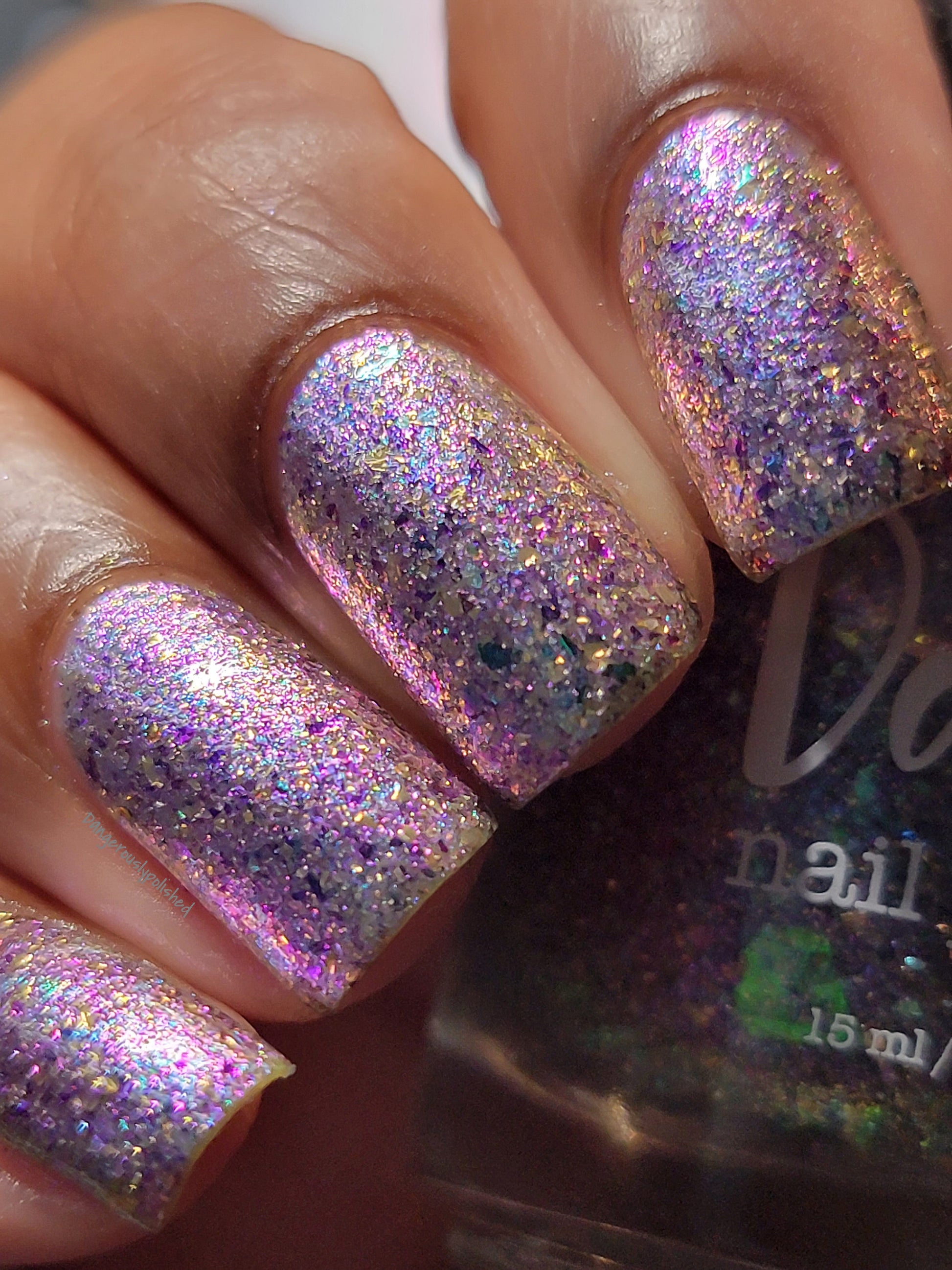 I ♥️ U 1,000 - Flakie Nail Polish - Facebook Fans Custom - Dam Nail Polish