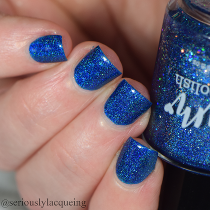 ...My Friend - Deep Blue Linear Holographic Polish - Remembering Robert Collection - Dam Nail Polish