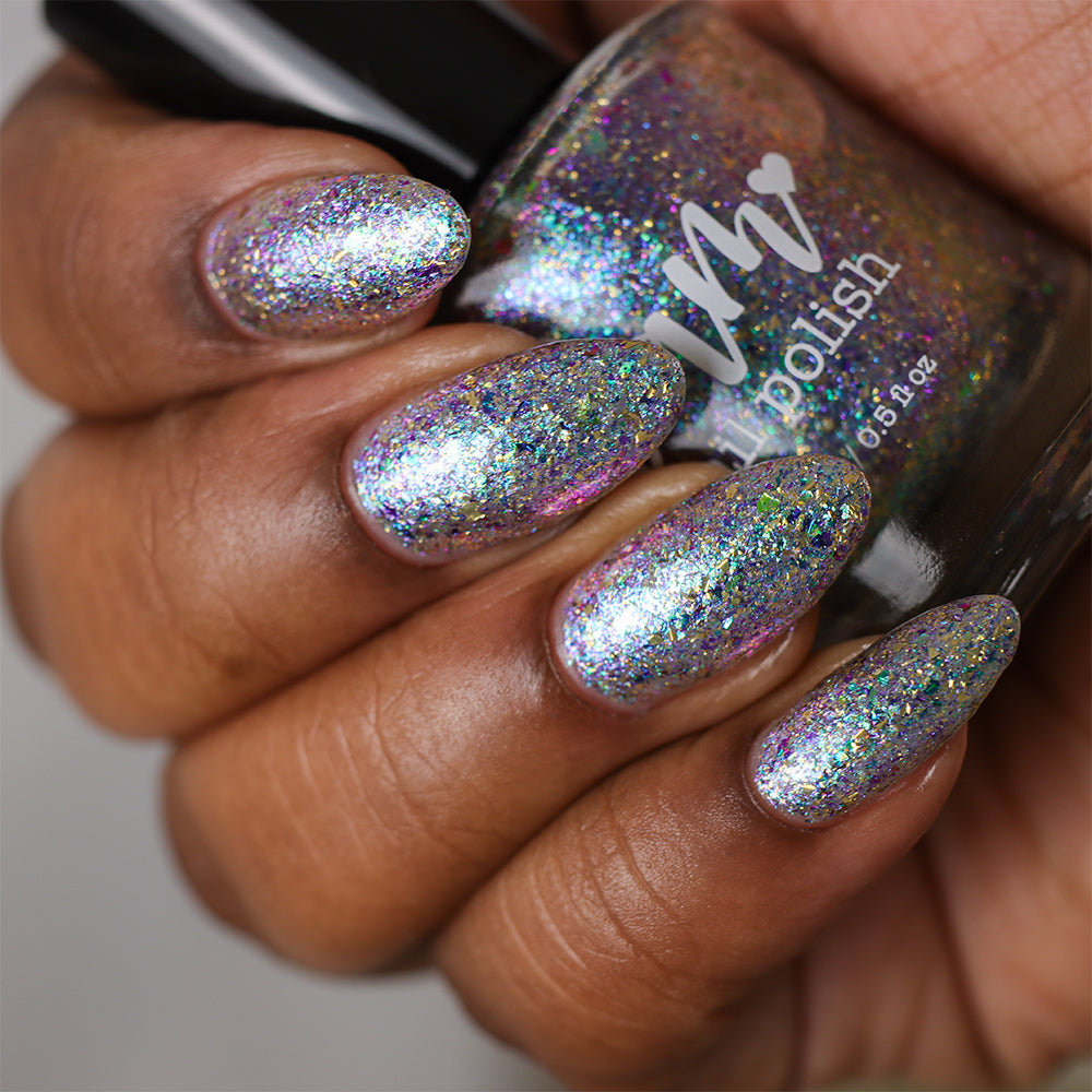 I ♥️ U 1,000 - Flakie Nail Polish - Facebook Fans Custom - Dam Nail Polish