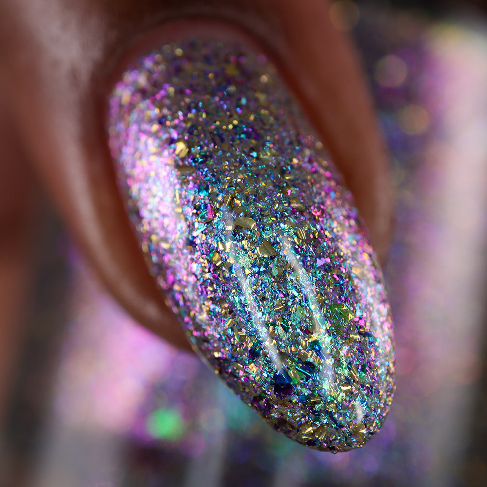 I ♥️ U 1,000 - Flakie Nail Polish - Facebook Fans Custom - Dam Nail Polish