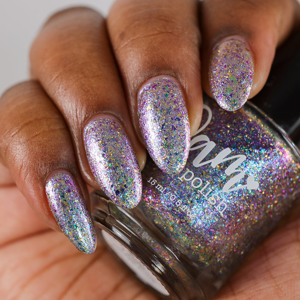 I ♥️ U 1,000 - Flakie Nail Polish - Facebook Fans Custom - Dam Nail Polish