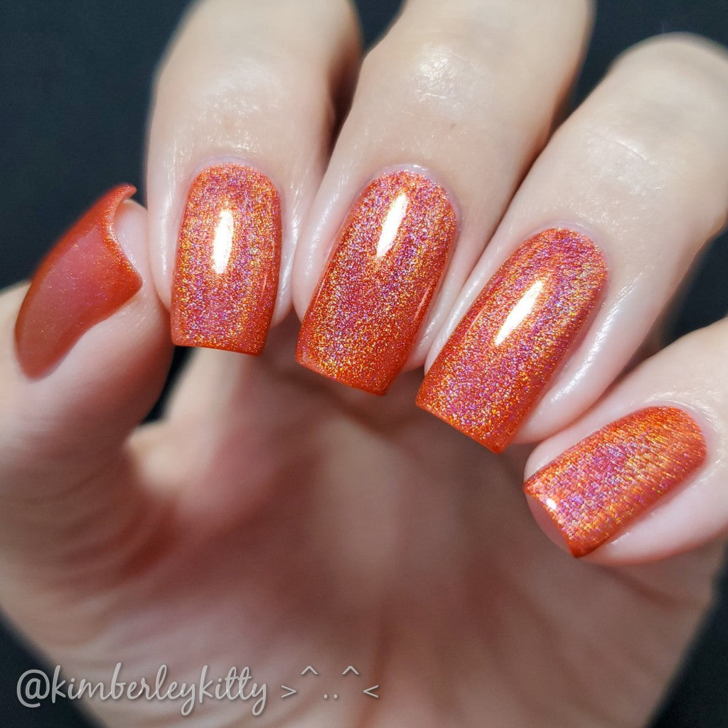Obviously Orange - Seriously Rainbows - Holographic Nail Polish - Dam Nail Polish