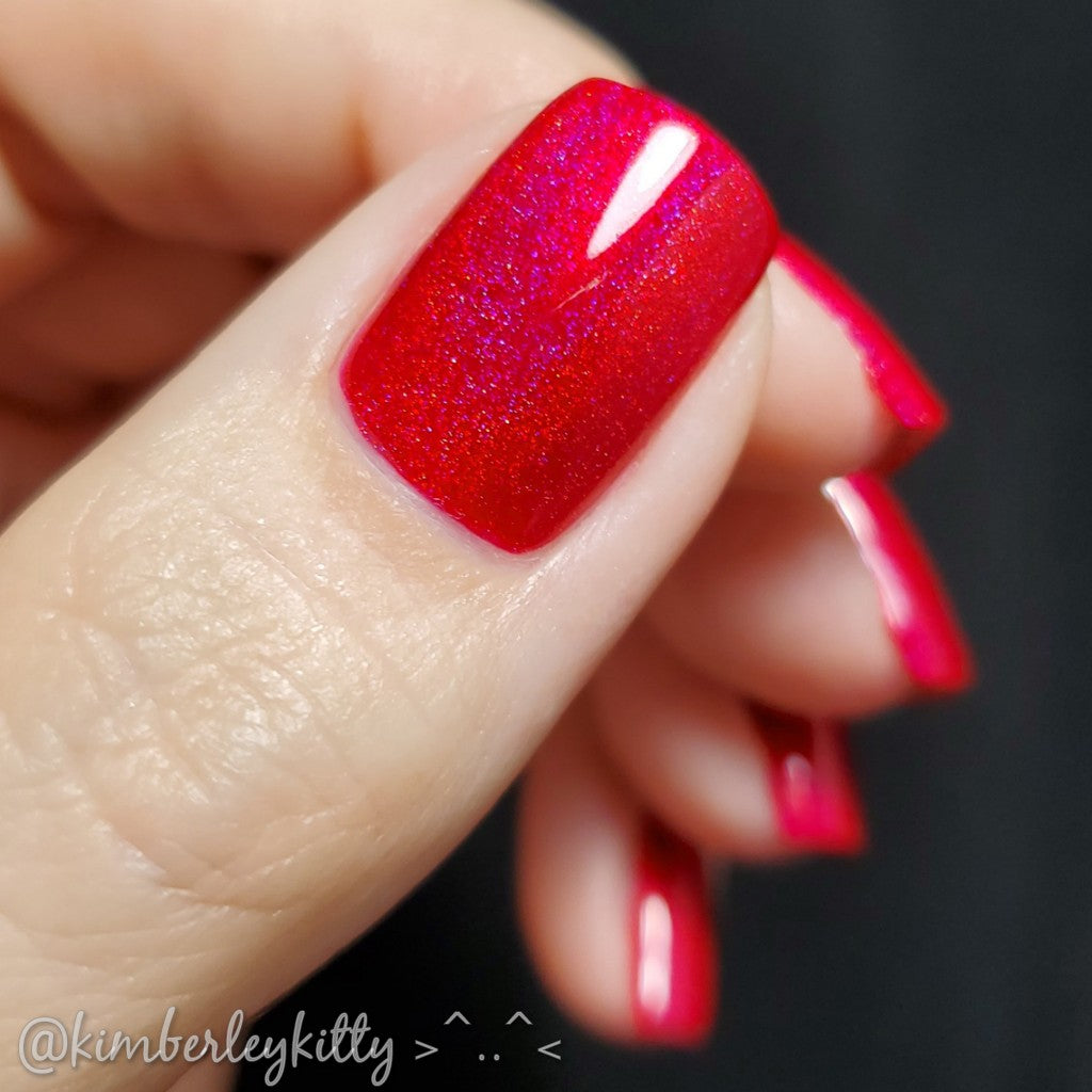 Ruby - Red Holographic Polish - Gemstone Collection Pt. 3 - Dam Nail Polish