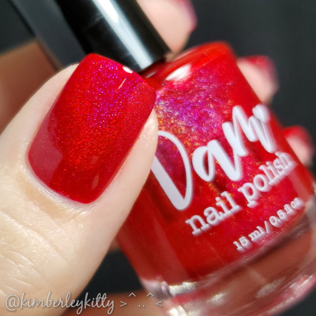 Ruby - Red Holographic Polish - Gemstone Collection Pt. 3 - Dam Nail Polish