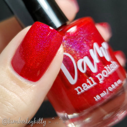 Ruby - Red Holographic Polish - Gemstone Collection Pt. 3 - Dam Nail Polish