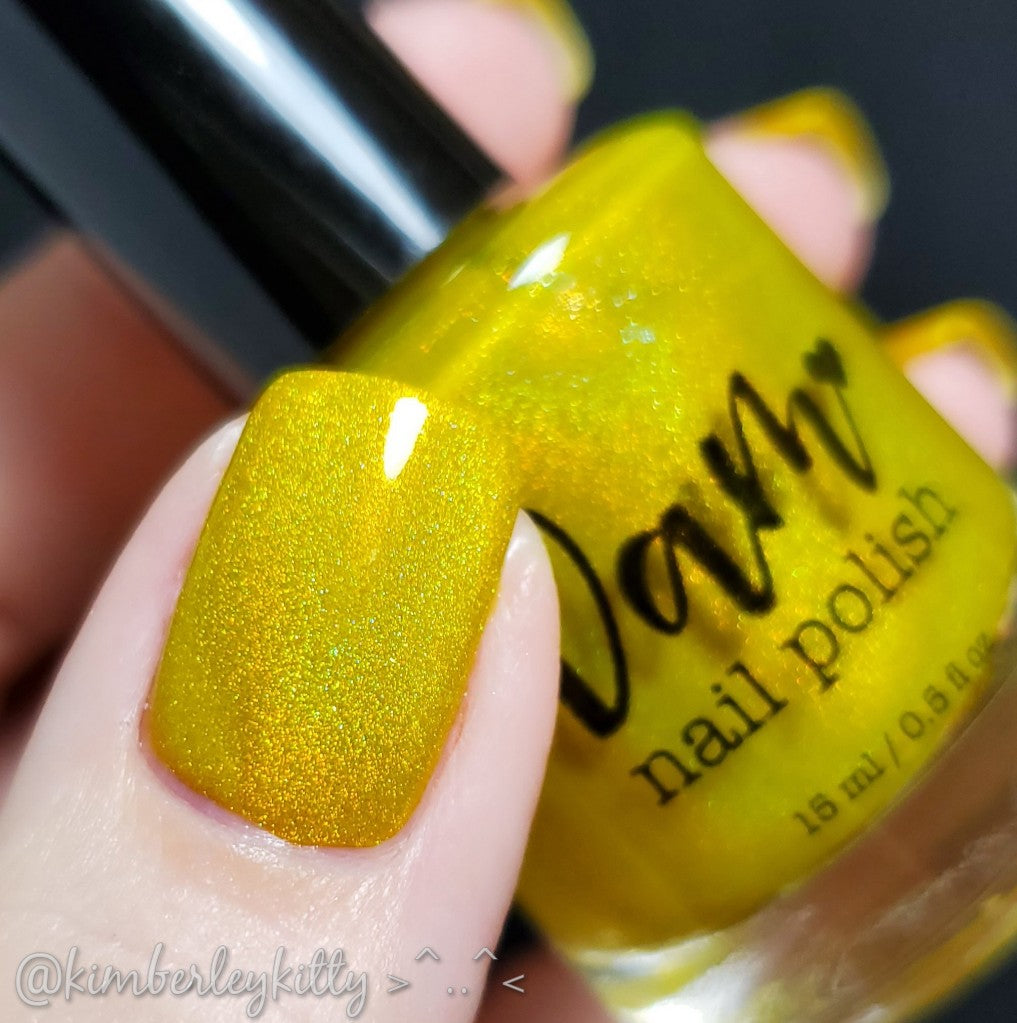 Yellow Topaz - Yellow Holographic Polish - Gemstone Collection - Dam Nail Polish