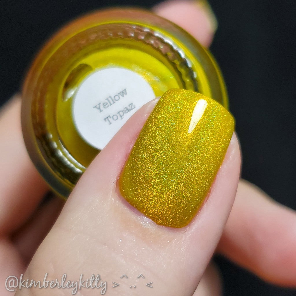 Yellow Topaz - Yellow Holographic Polish - Gemstone Collection - Dam Nail Polish