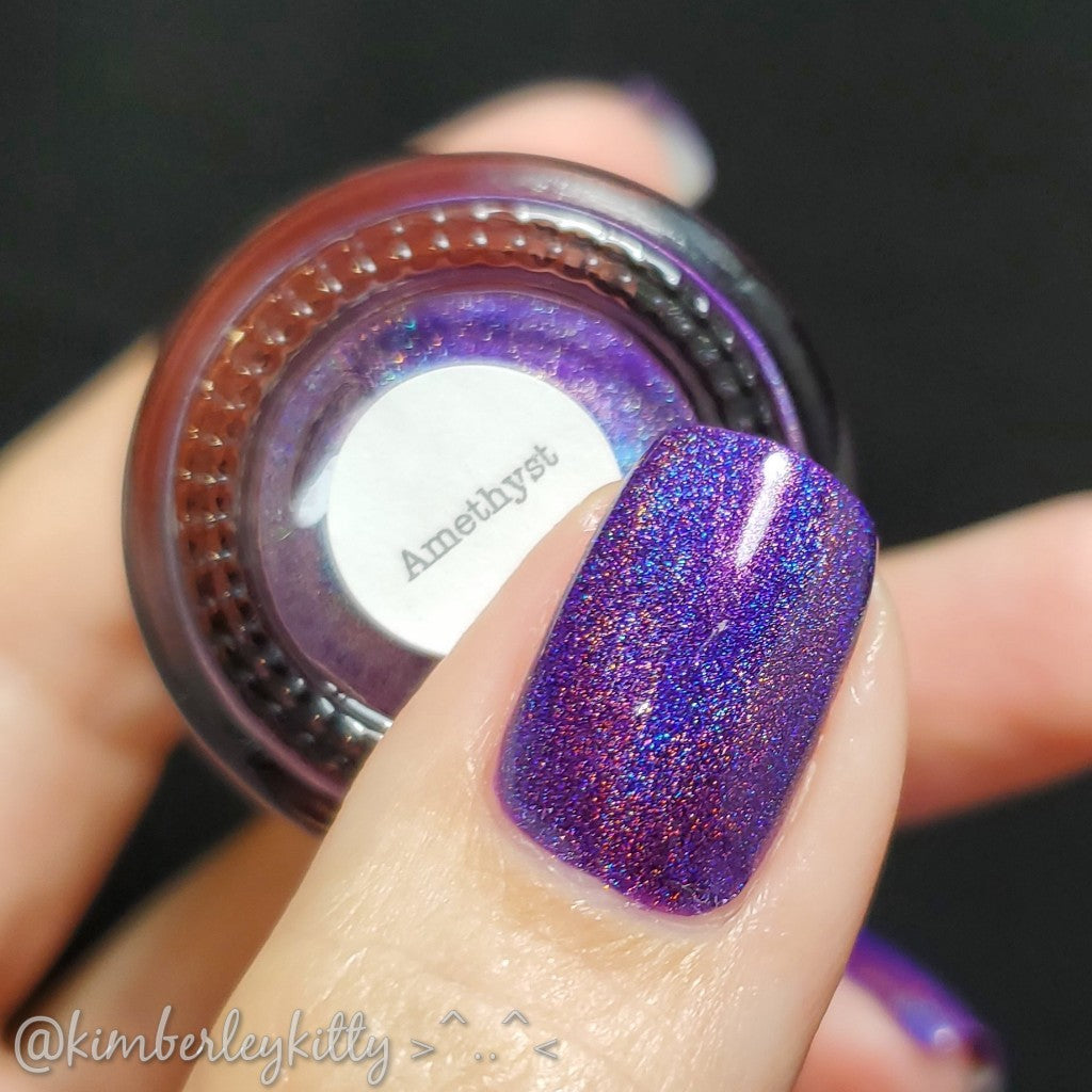 Amethyst - Violet Holographic Polish - Gemstone Collection Pt. 1 - Dam Nail Polish
