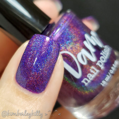 Amethyst - Violet Holographic Polish - Gemstone Collection Pt. 1 - Dam Nail Polish