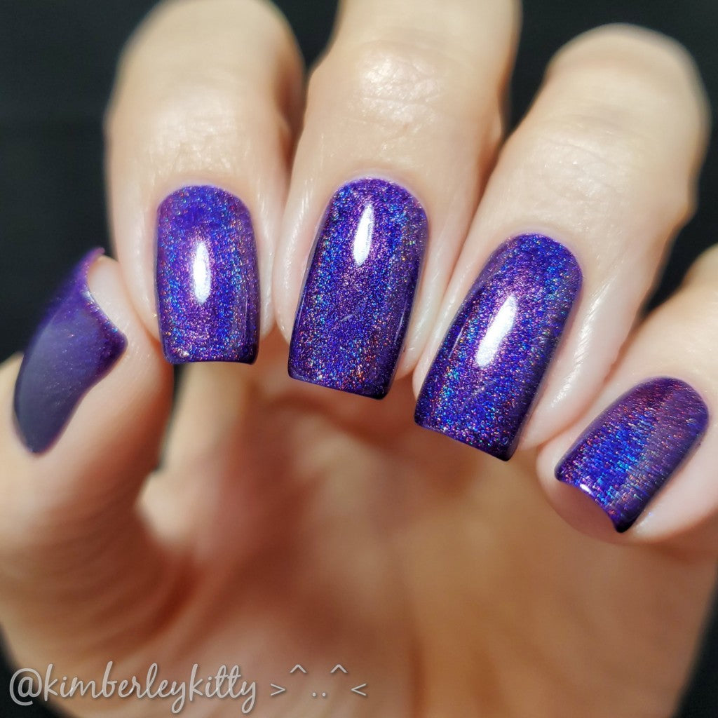 Amethyst - Violet Holographic Polish - Gemstone Collection Pt. 1 - Dam Nail Polish