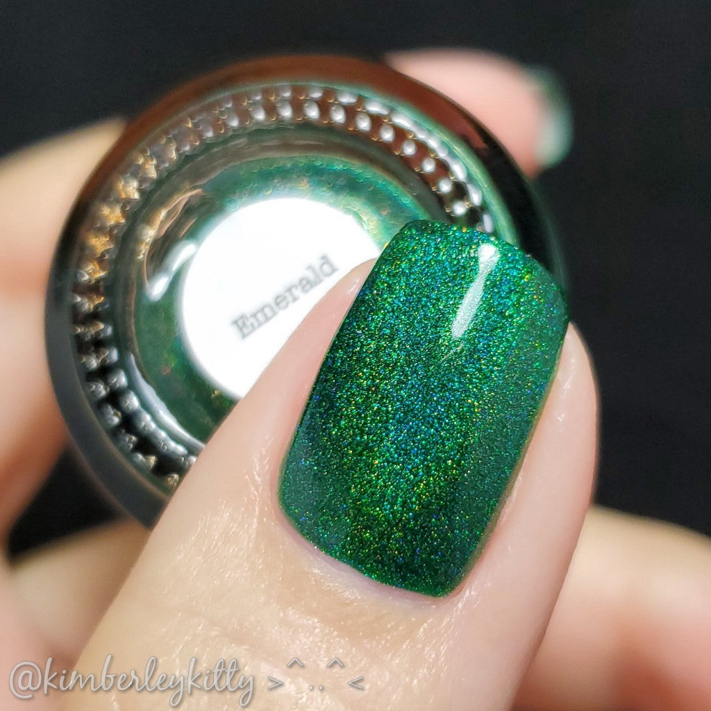 Emerald - Green Holographic Polish - Gemstone Collection Pt. 2 - Dam Nail Polish