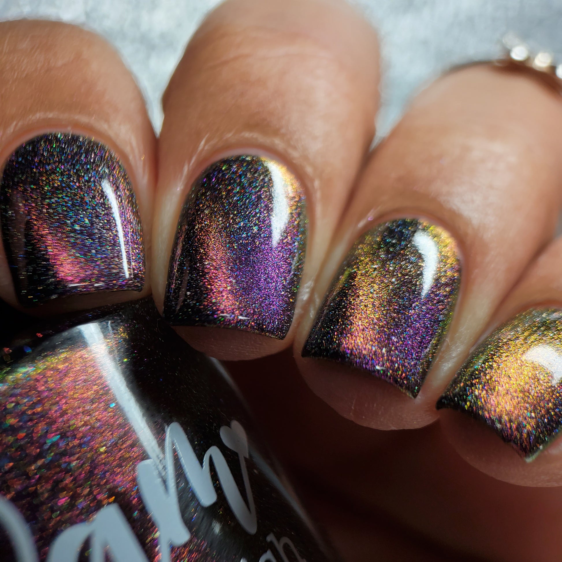 Pulsar - Pink/Bronze/Green Magnetic Holographic Nail Polish - Astronomical 2 Collection - Dam