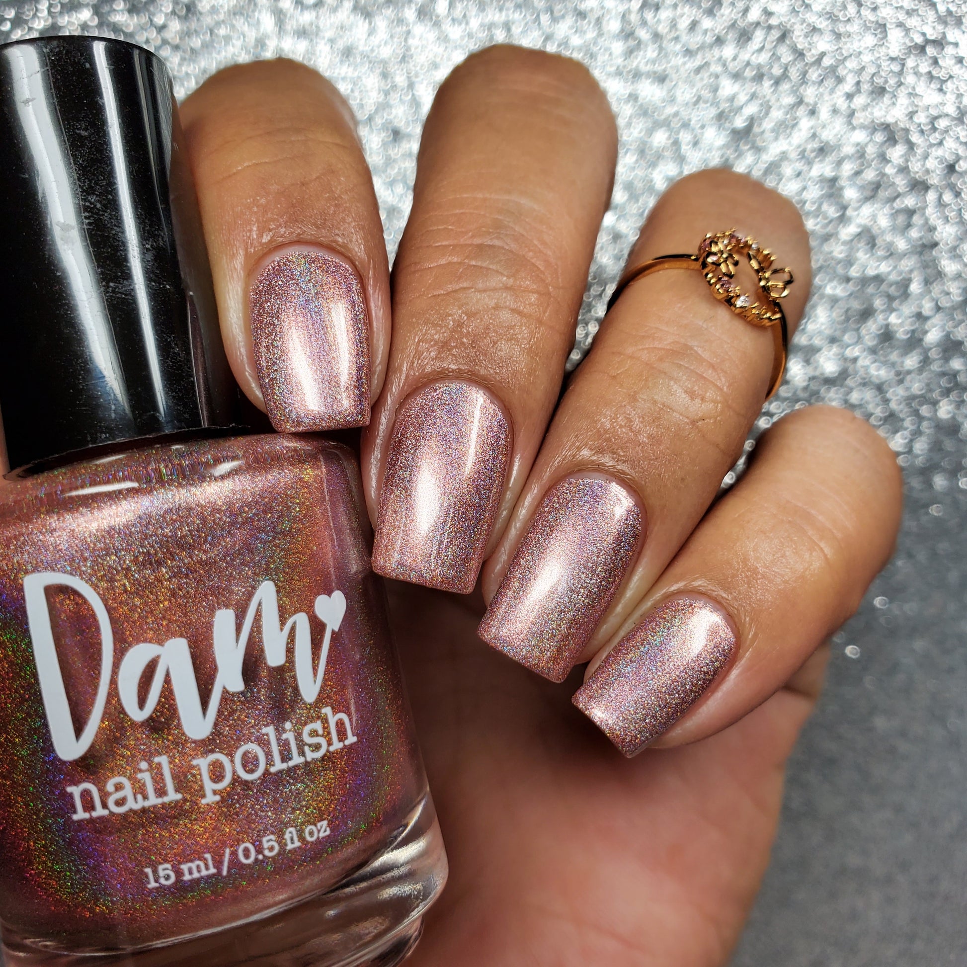 Rose Gold - Jewelry Box Holos - Holographic Nail Polish - Dam