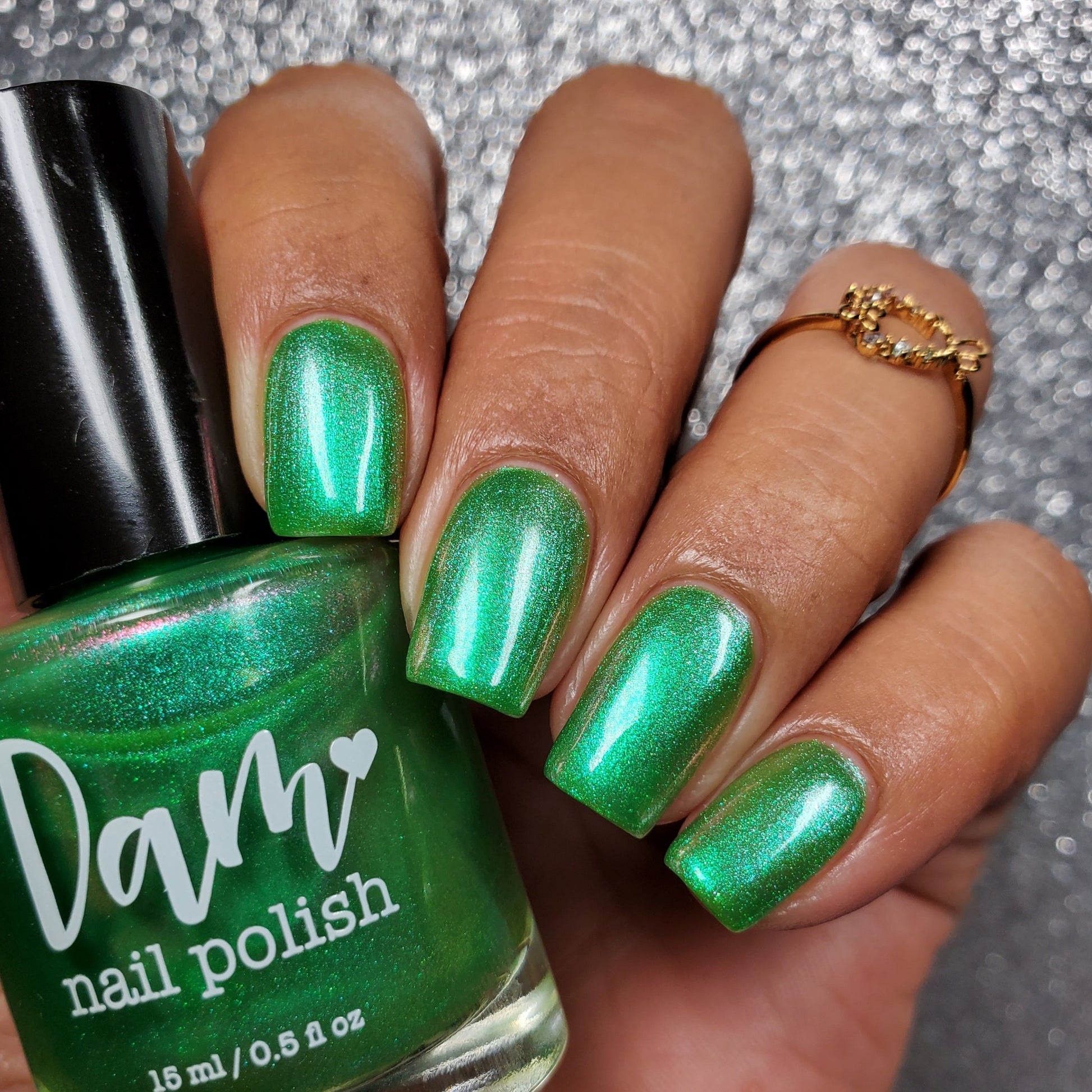 Green Apple Martini - Light Green Shimmer Nail Polish - Dam