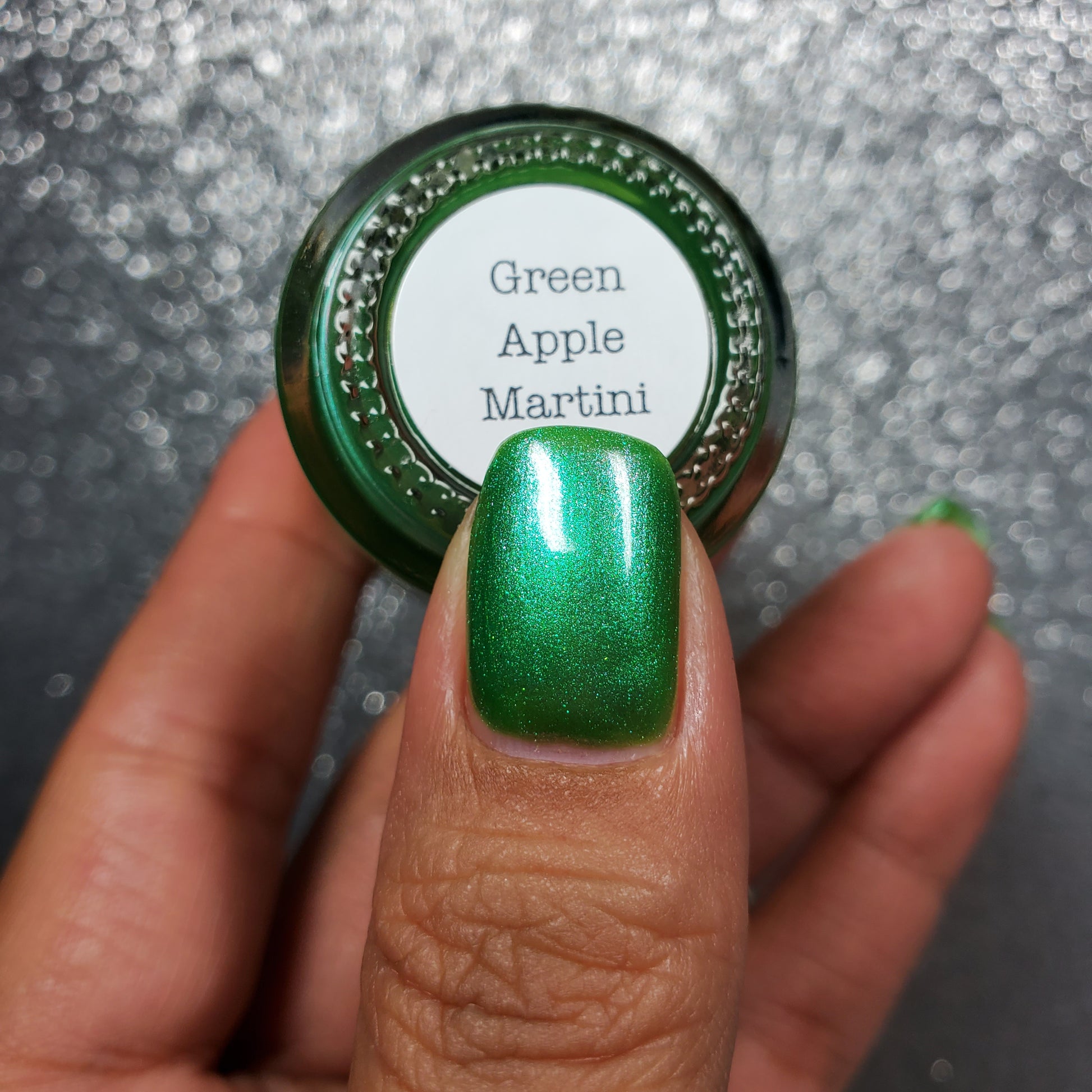Green Apple Martini - Light Green Shimmer Nail Polish - Dam