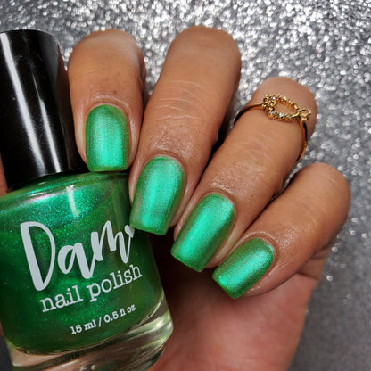 Green Apple Martini - Light Green Shimmer Nail Polish - Dam
