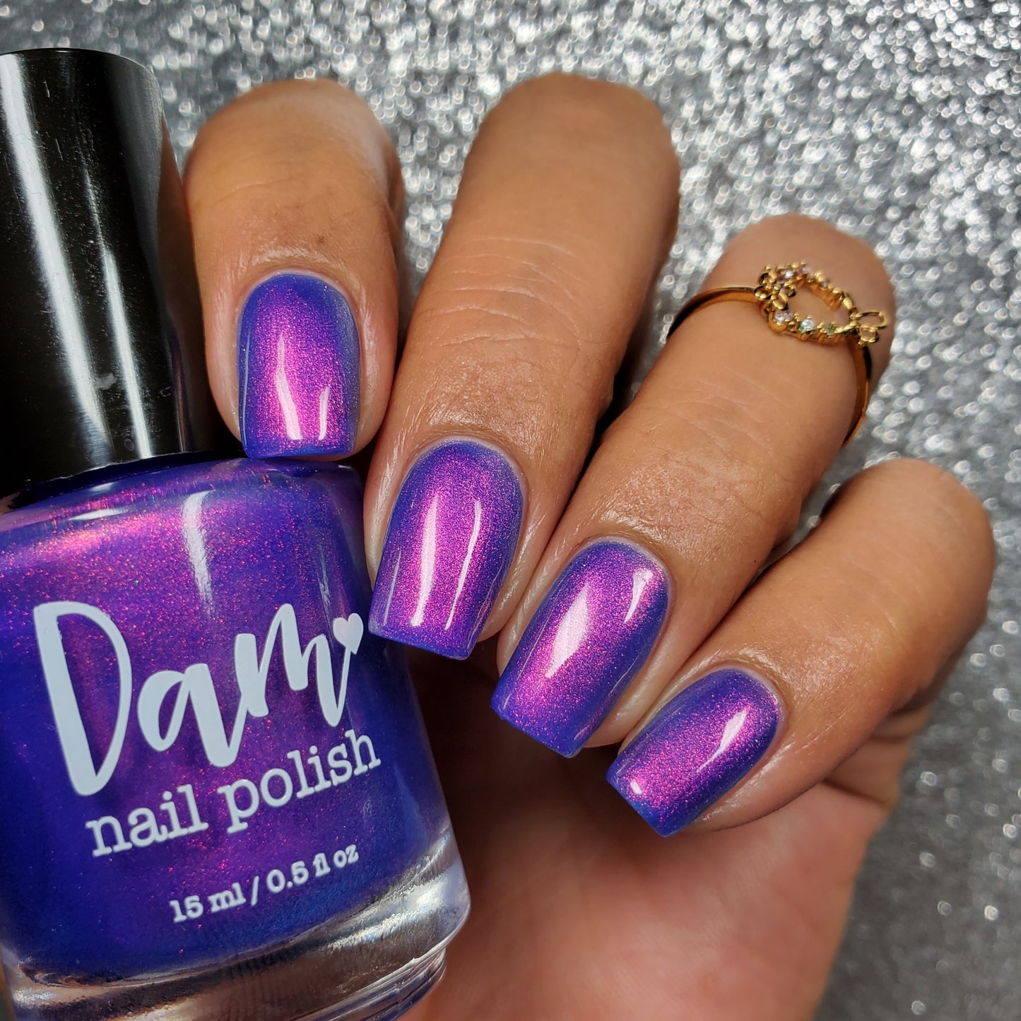 Sunset Blues - Blue Purple Shimmer Nail Polish - Dam