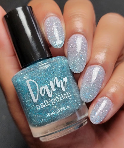 Joker - Light Blue Holographic Reflective Glitter Nail Polish - Dam
