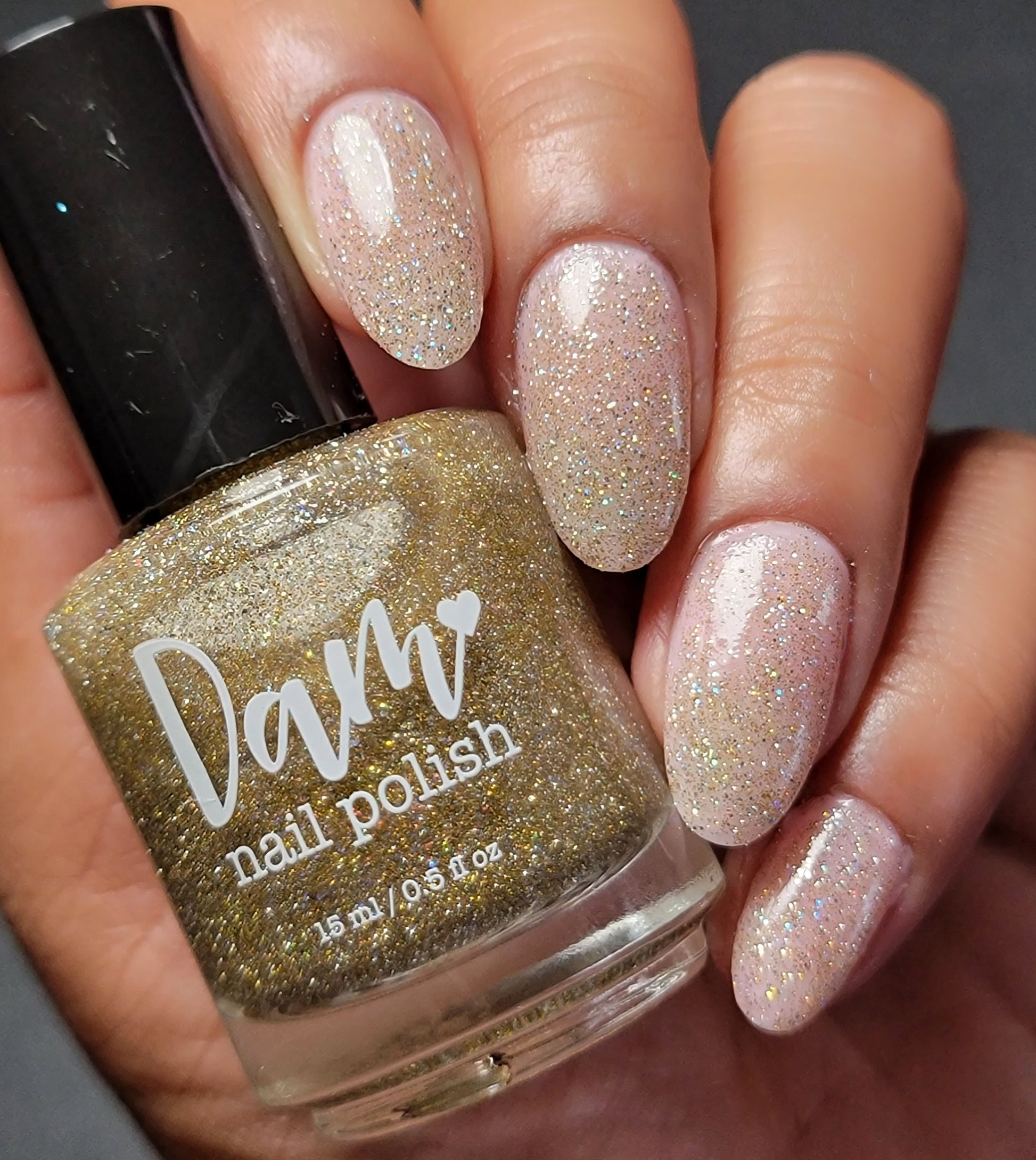 Jackpot - Gold Holographic Reflective Glitter Nail Polish - Dam