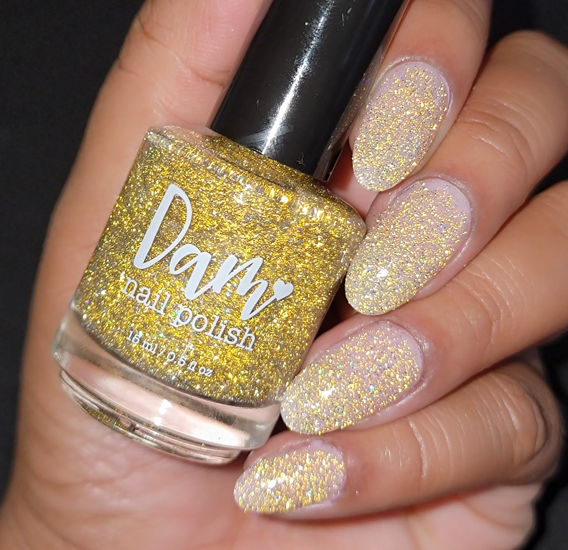 Jackpot - Gold Holographic Reflective Glitter Nail Polish - Dam