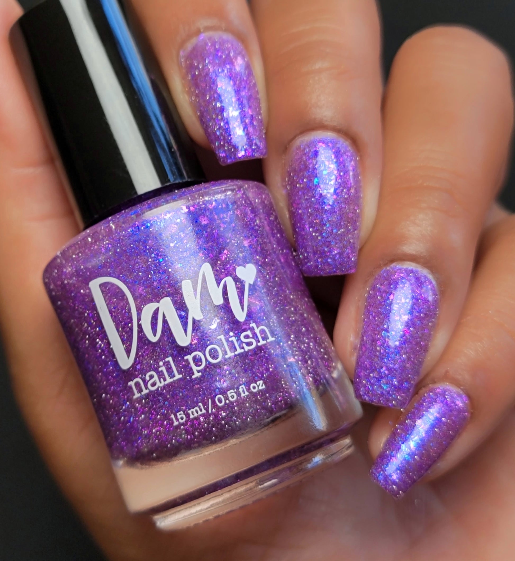 No Shady Business - Purple Flakie Nail Polish - Purple Reflective Nail Polish - Glitter Nail Polish - Aquarius Birthday Duo - Dam Nail Polish