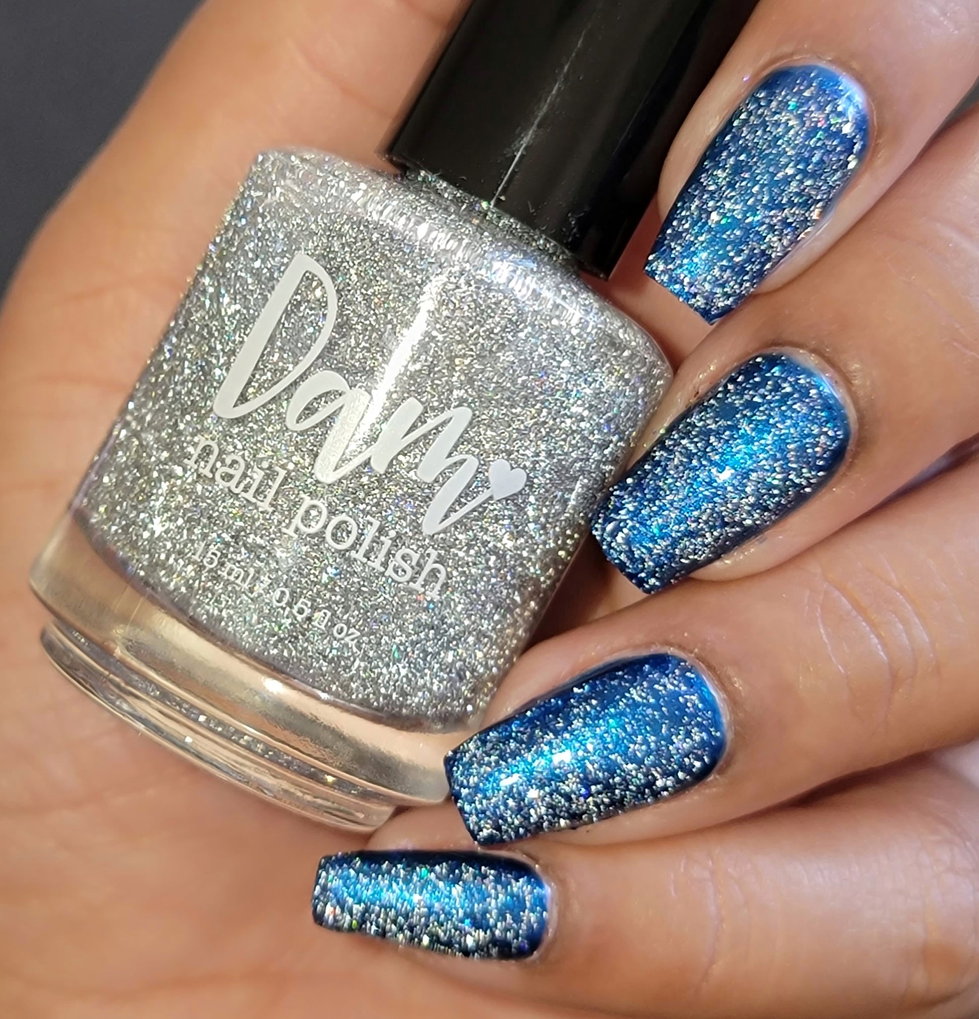 Go Fish - Silver Holographic Reflective Glitter Nail Polish - Dam Nail Polish