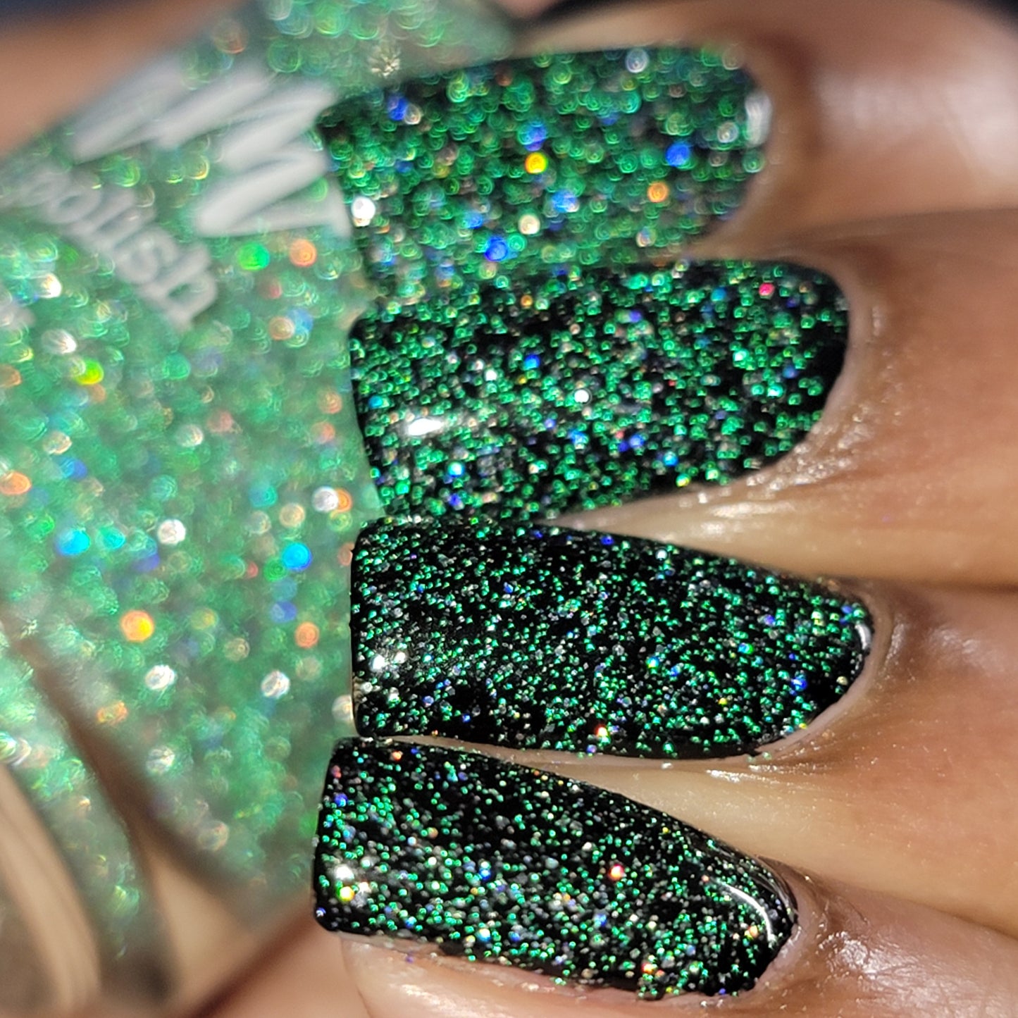 Wild Card - Green Holographic Reflective Glitter Nail Polish