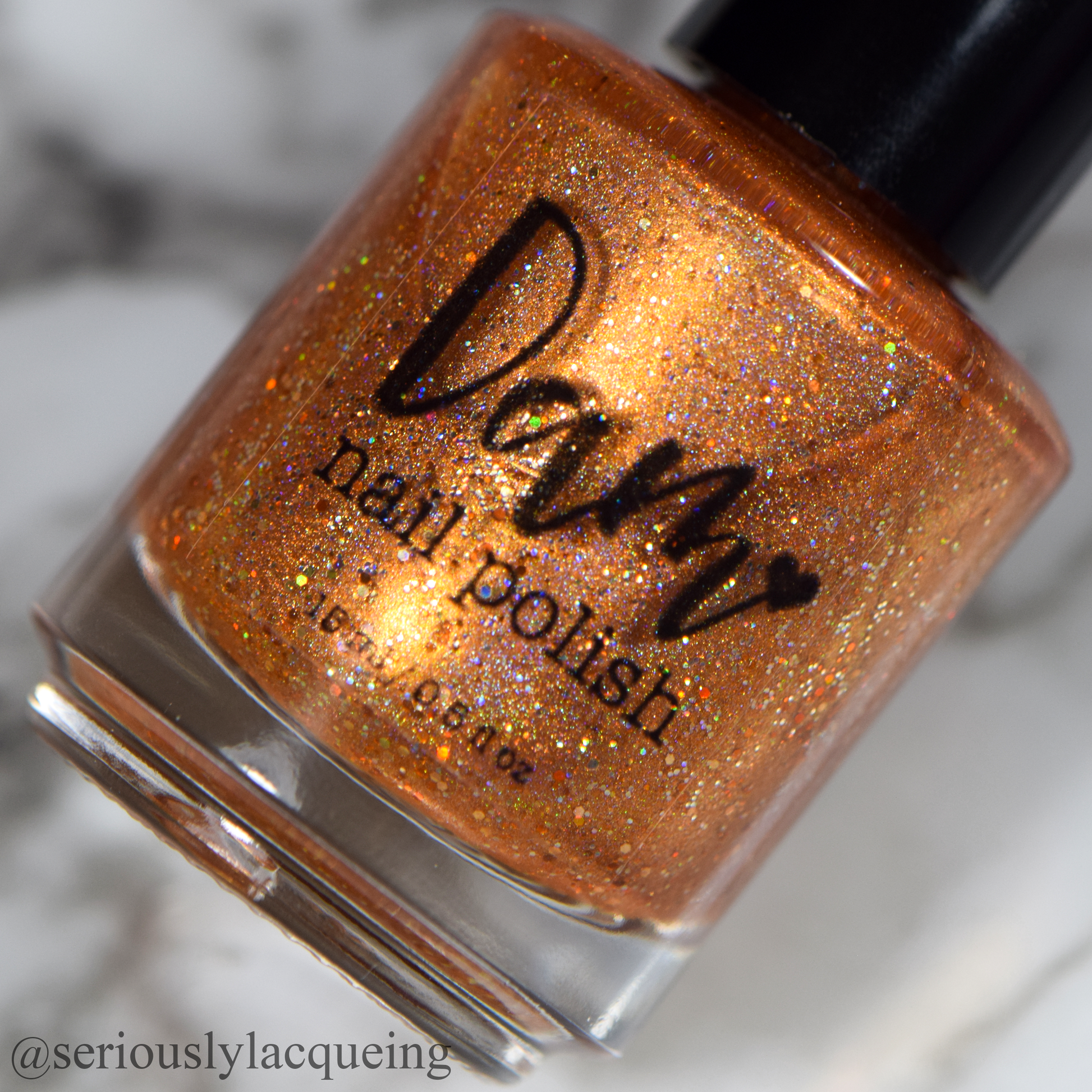 I Got You - Gold Holographic Glitter Polish - Remembering Robert Collection - Dam Nail Polish
