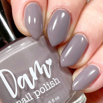 Another Day, Another Dahlia - Gray Solar Nail Polish - White Nail Polish - Petal to the Metal Collection - Dam