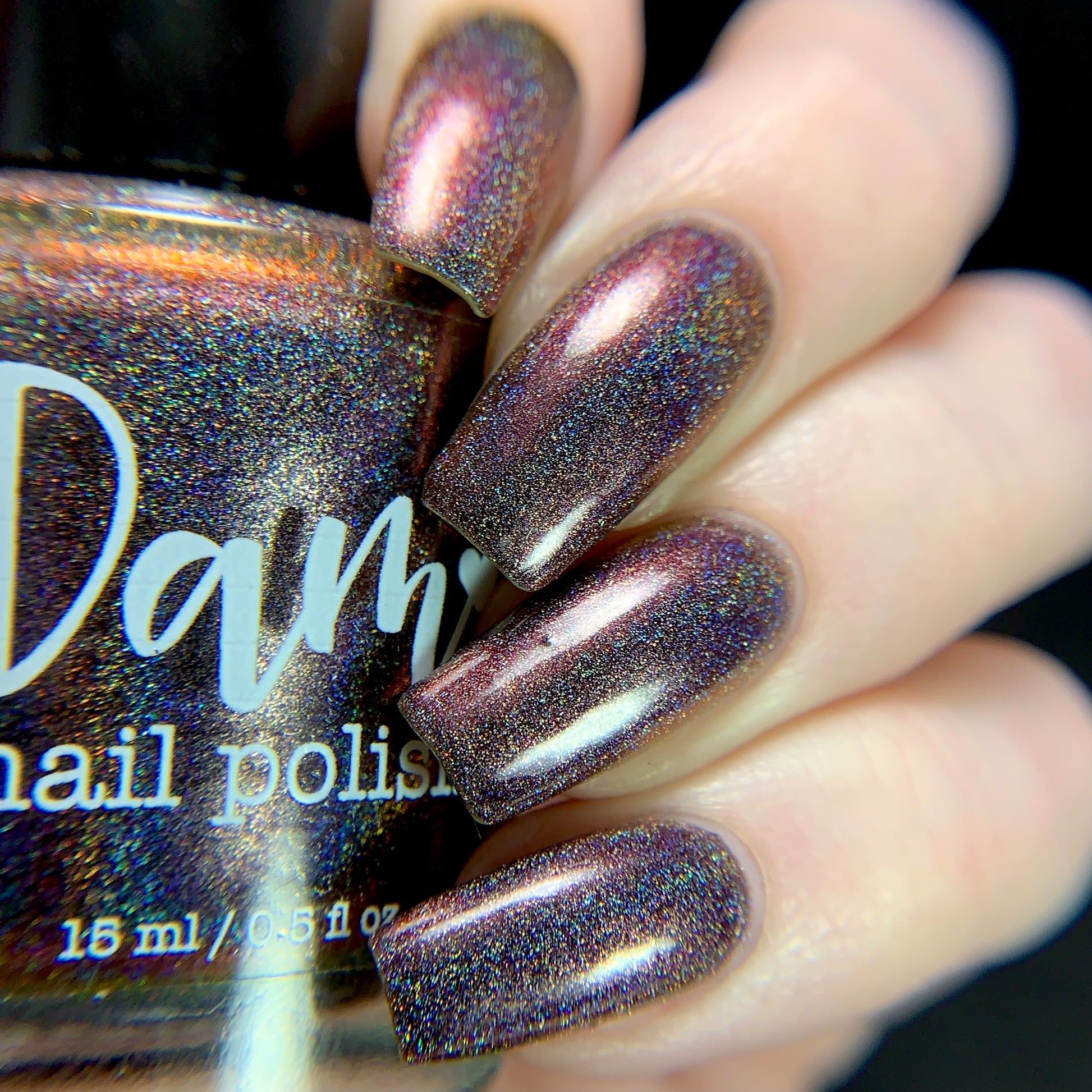 Change of Heart (holo) - Black Red Multichrome Polish - Dam Nail Polish