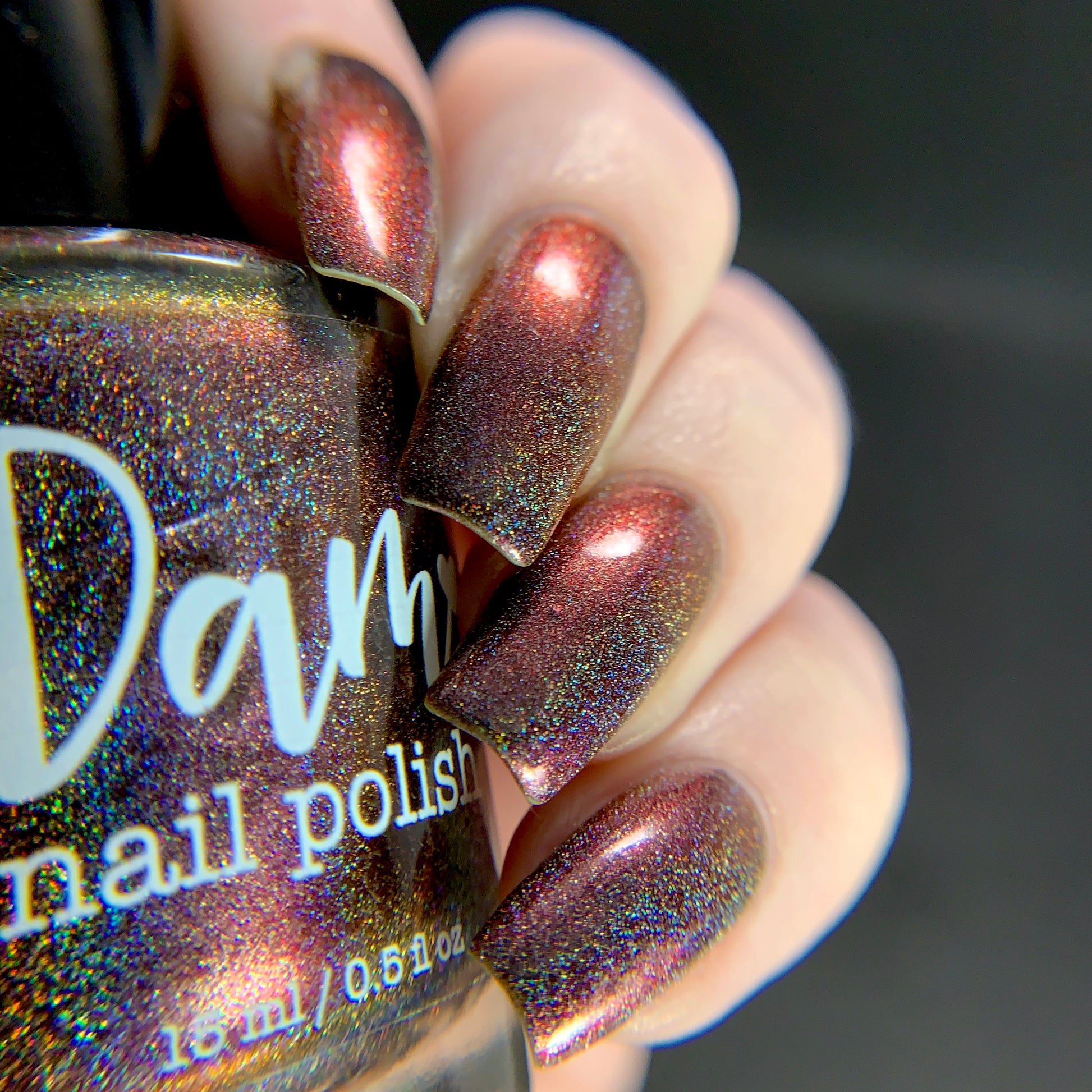 Change of Heart (holo) - Black Red Multichrome Polish - Dam Nail Polish
