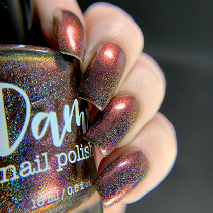 Change of Heart (holo) - Black Red Multichrome Polish - Dam Nail Polish