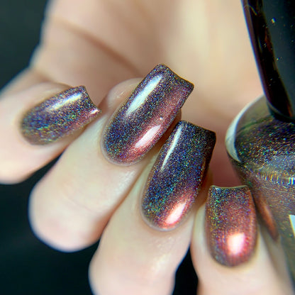 Change of Heart (holo) - Black Red Multichrome Polish - Dam Nail Polish