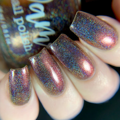 Change of Heart (holo) - Black Red Multichrome Polish - Dam Nail Polish