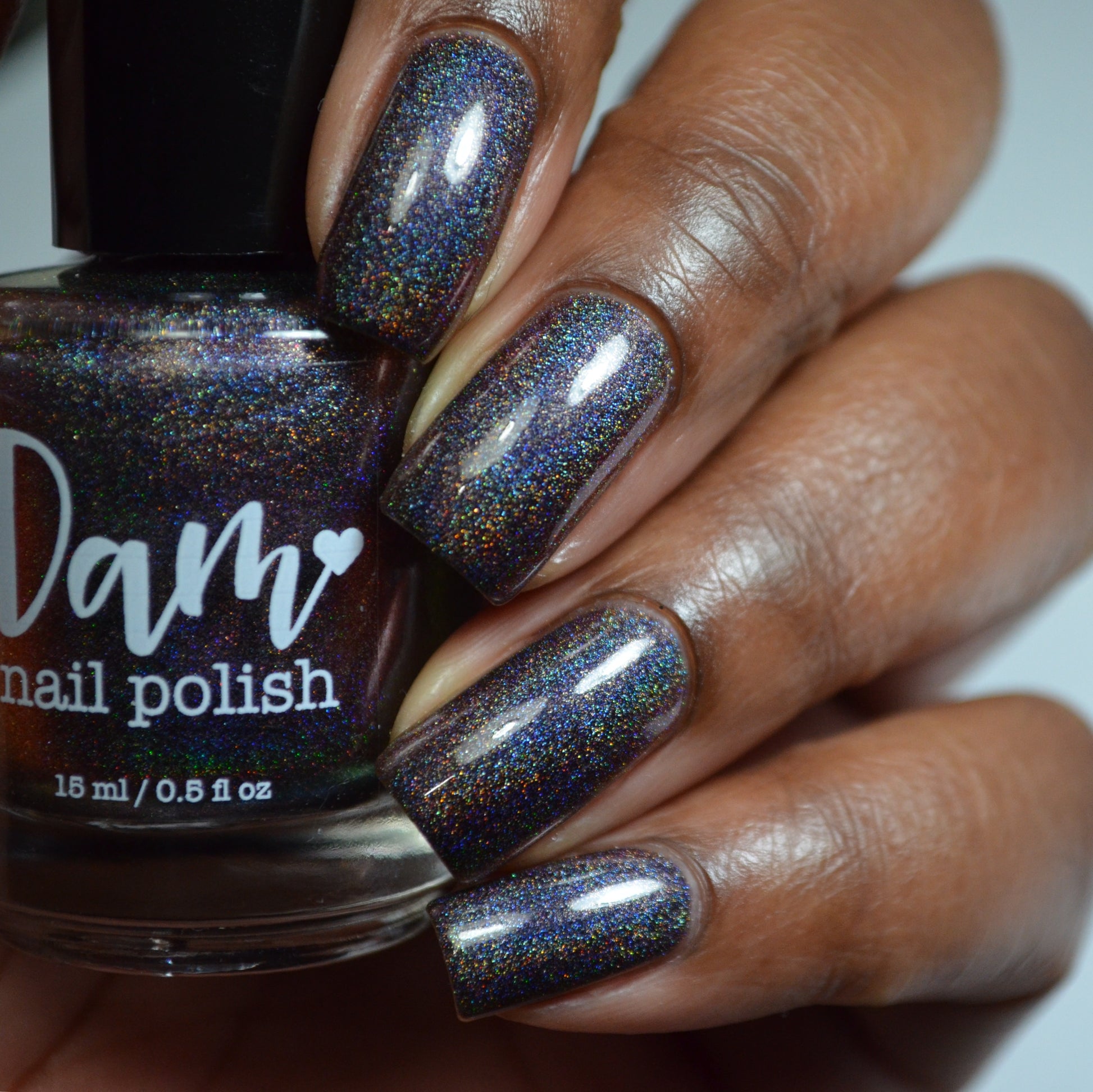 Change of Heart (holo) - Black Red Multichrome Polish - Dam Nail Polish