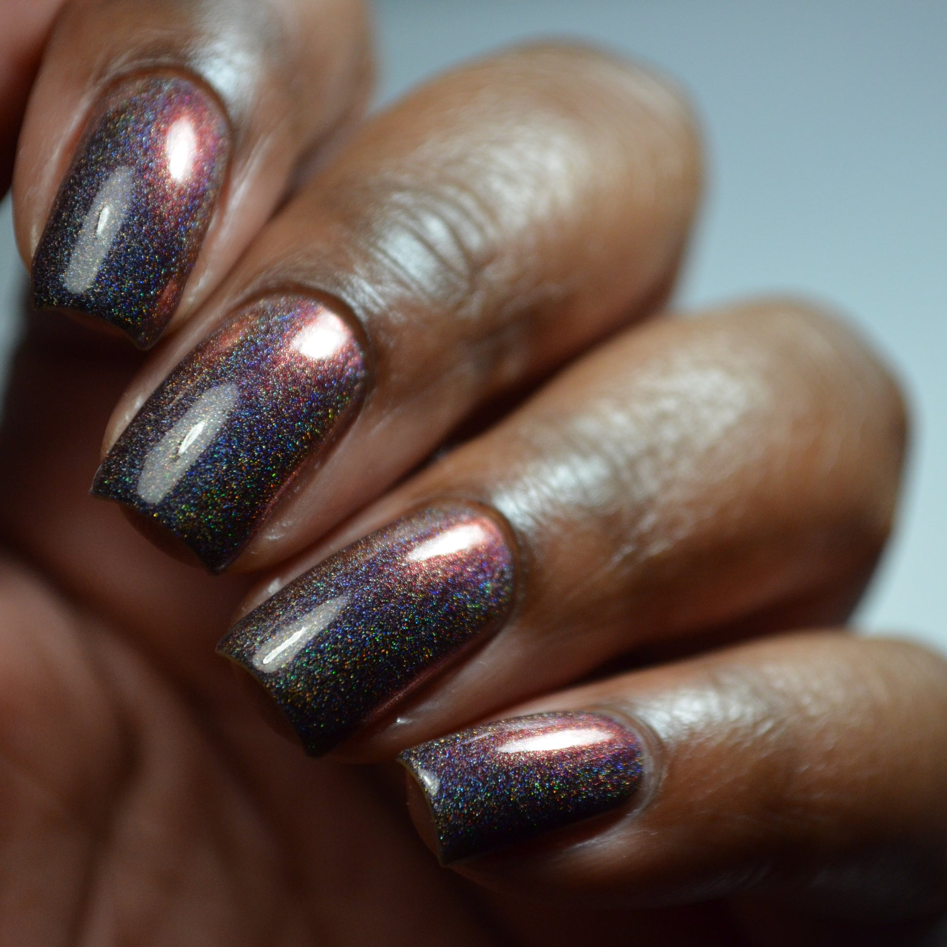 Change of Heart (holo) - Black Red Multichrome Polish - Dam Nail Polish